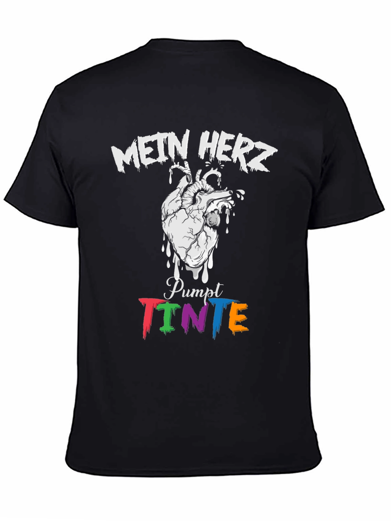 Mein Herz Pumpt Tinte Black Graphic Tee