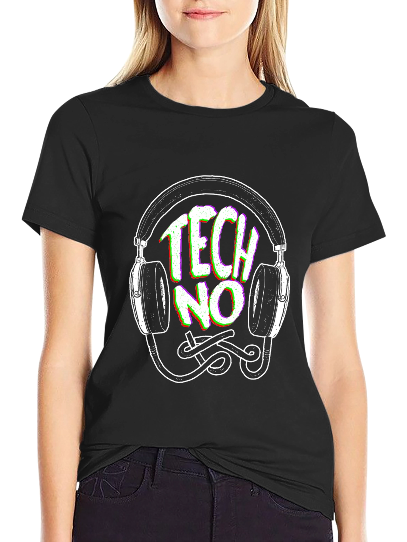 Techno Headphones Graphic Tee