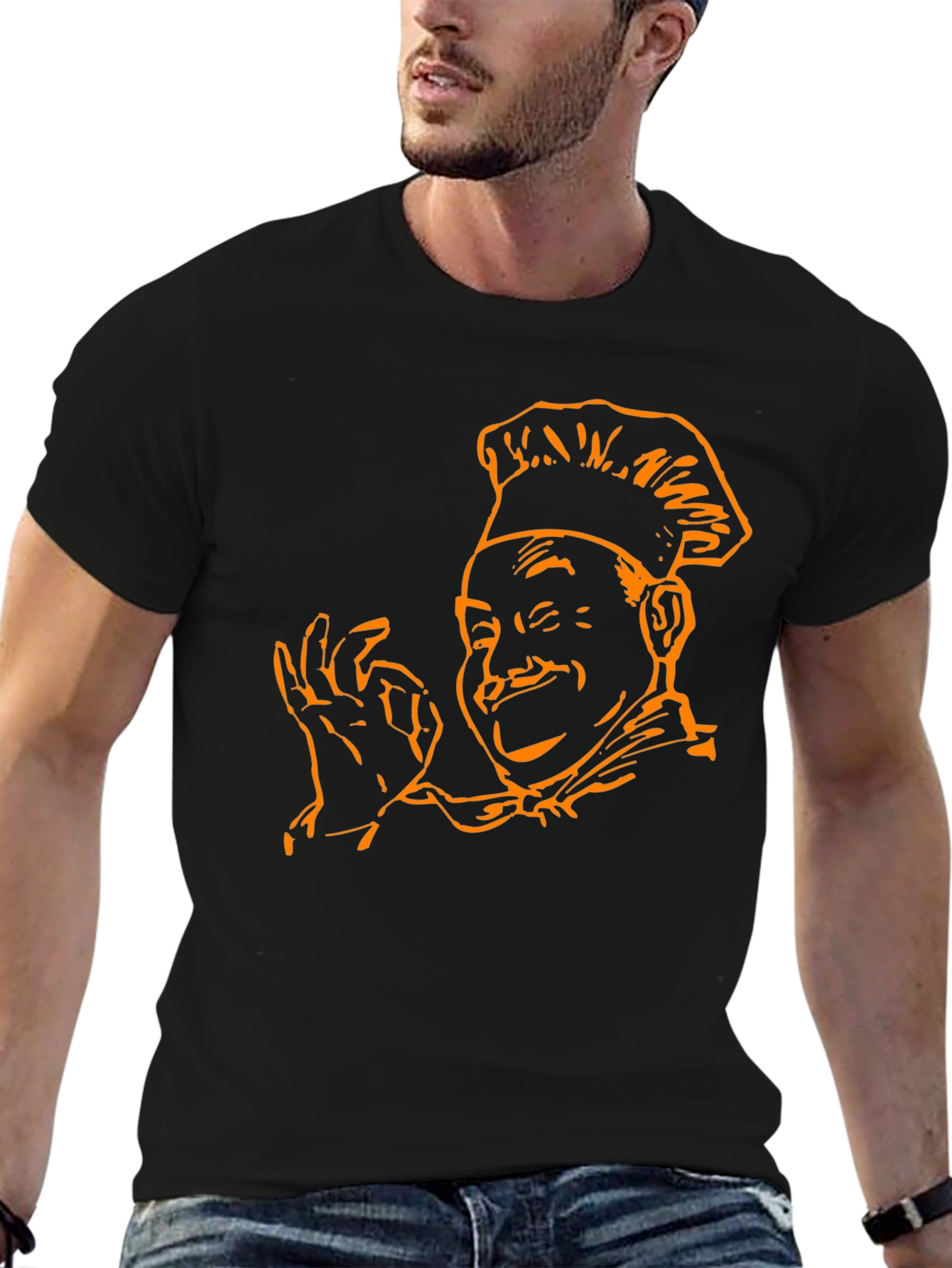 Chef Kiss Graphic Tee - Black Cotton Blend