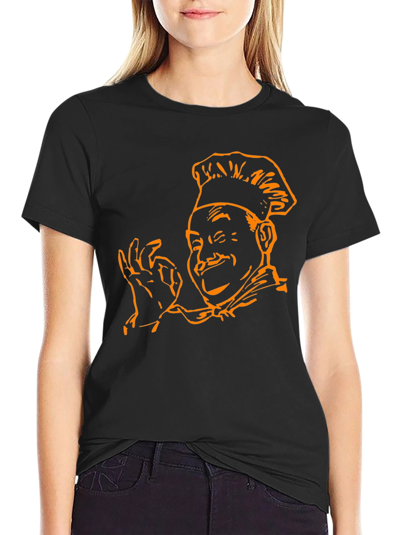 Chef Kiss Graphic Tee - Black Cotton Blend