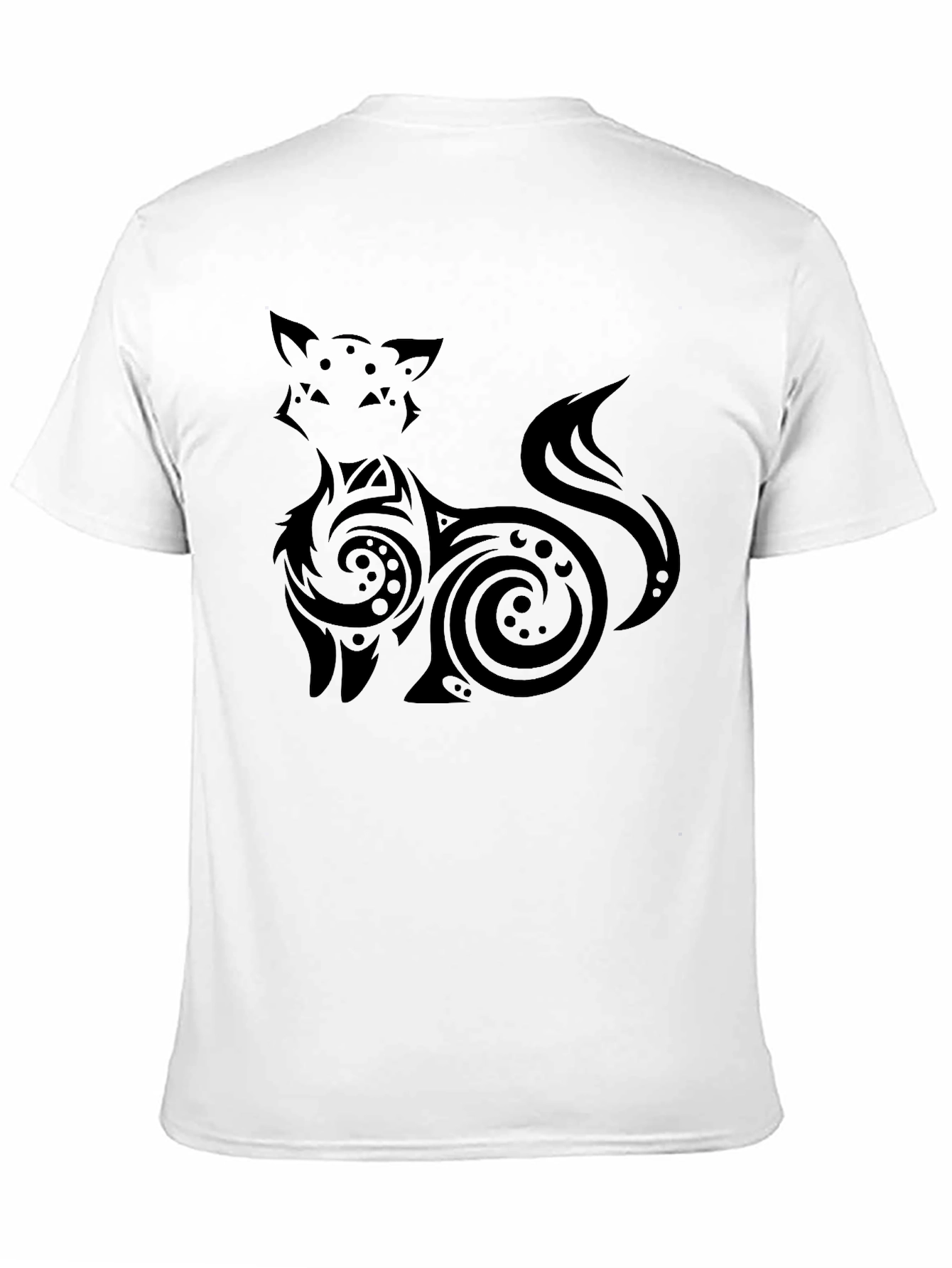 Tribal Fox Graphic Black T-Shirt