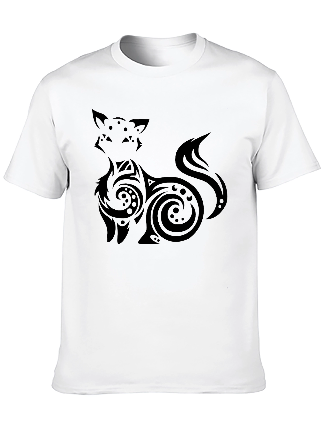Tribal Fox Graphic Black T-Shirt