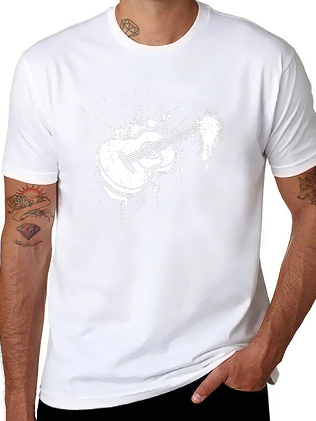 Guitar Splash T-Shirt - Black Graphic Tee
