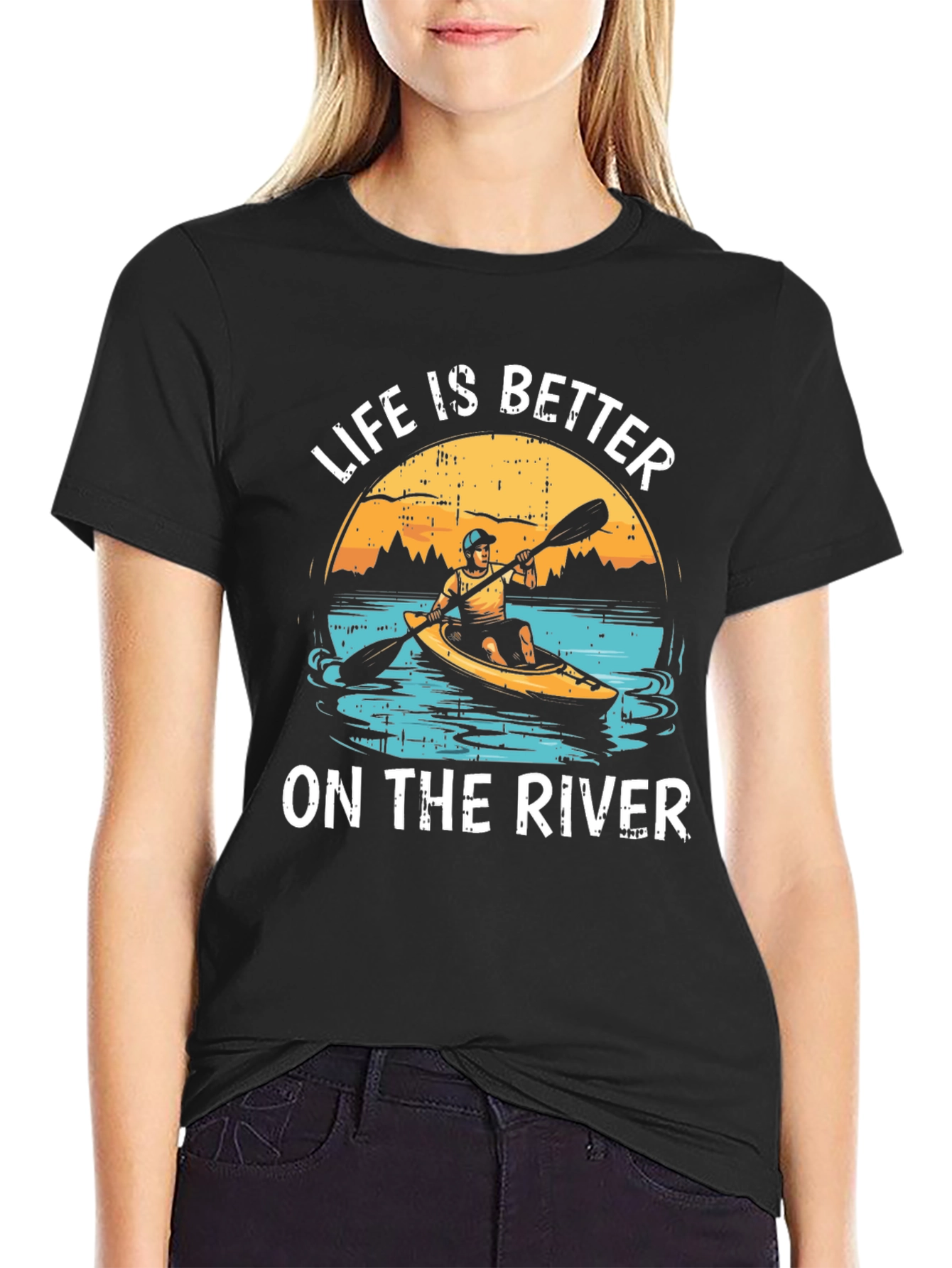 Life is Better on the River T-Shirt Kayaking Tee