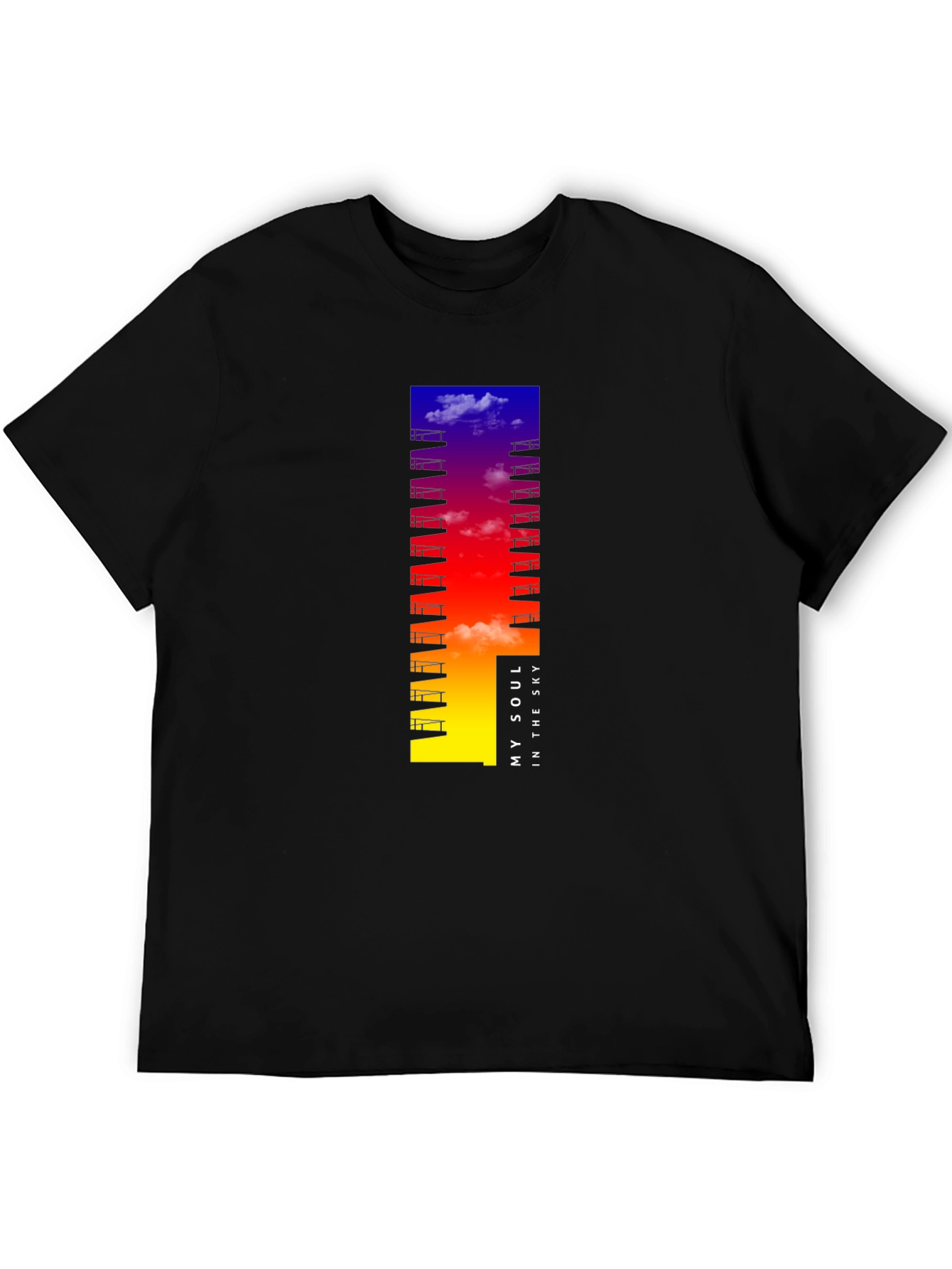 My Soul in the Sky Black Graphic T-Shirt