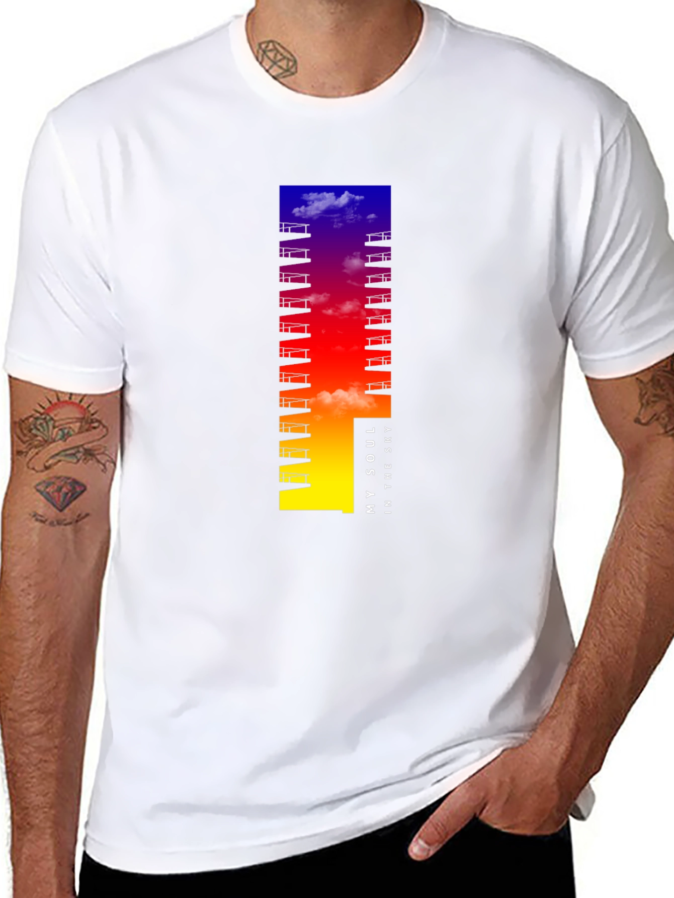 My Soul in the Sky Black Graphic T-Shirt