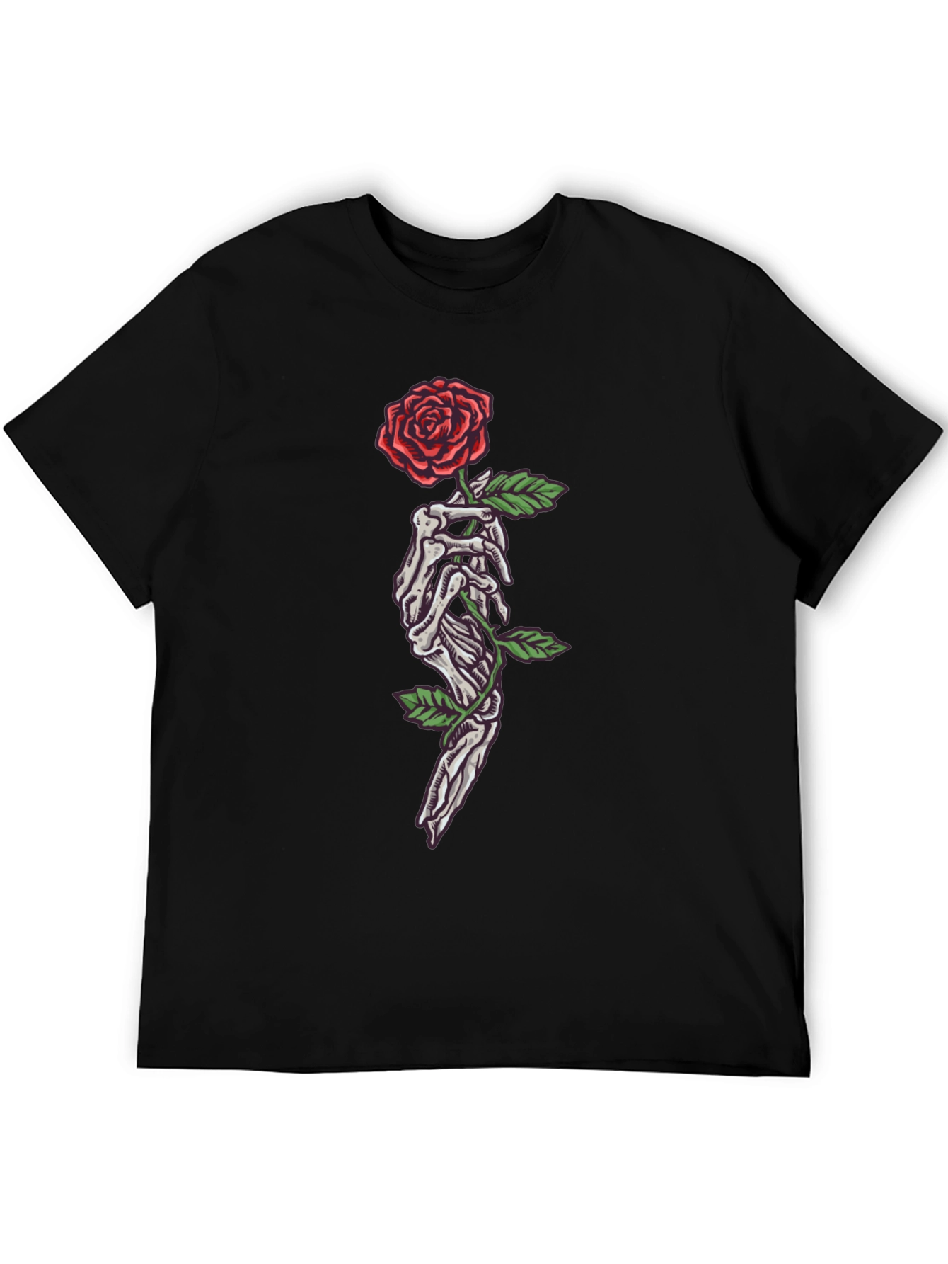 Skeleton Hand Rose Graphic T-Shirt