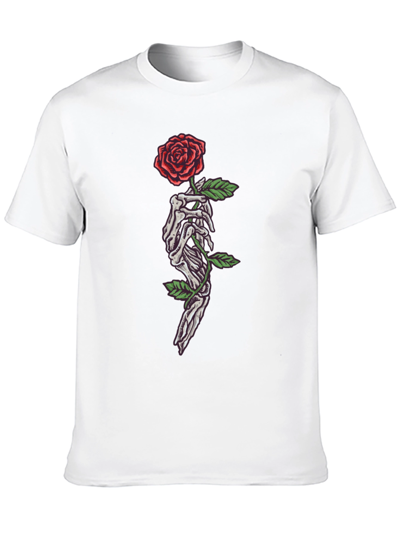 Skeleton Hand Rose Graphic T-Shirt