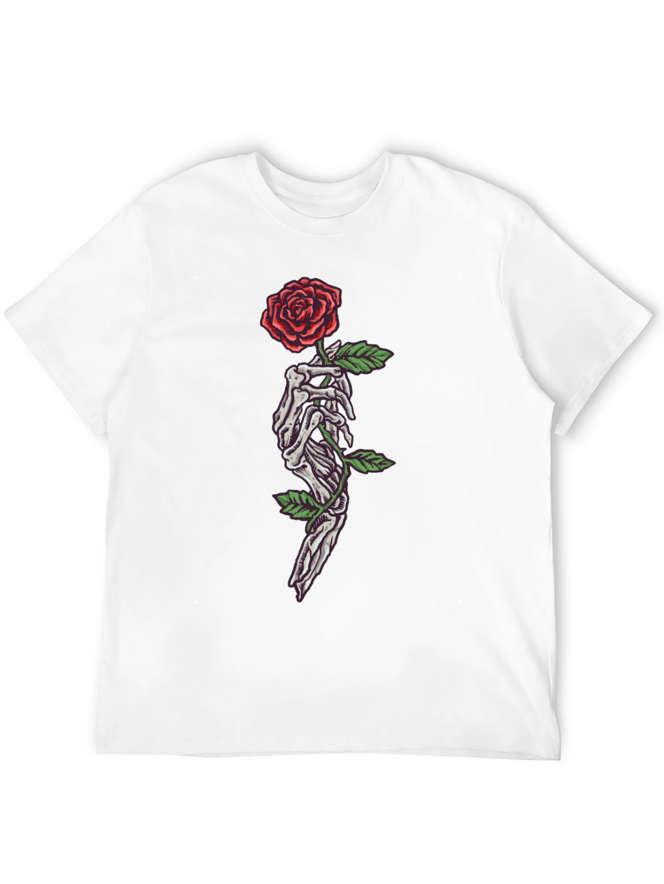 Skeleton Hand Rose Graphic T-Shirt
