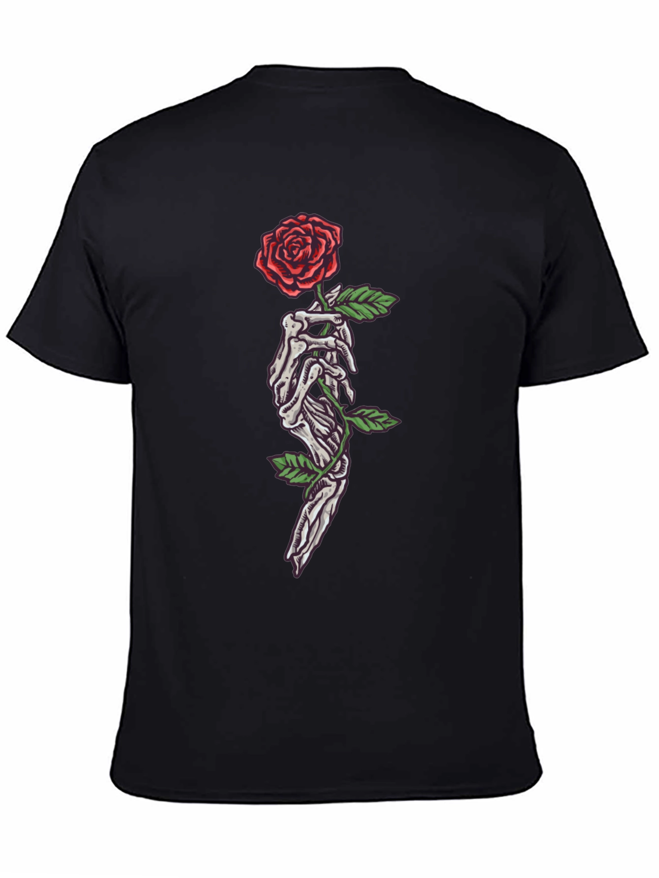 Skeleton Hand Rose Graphic T-Shirt