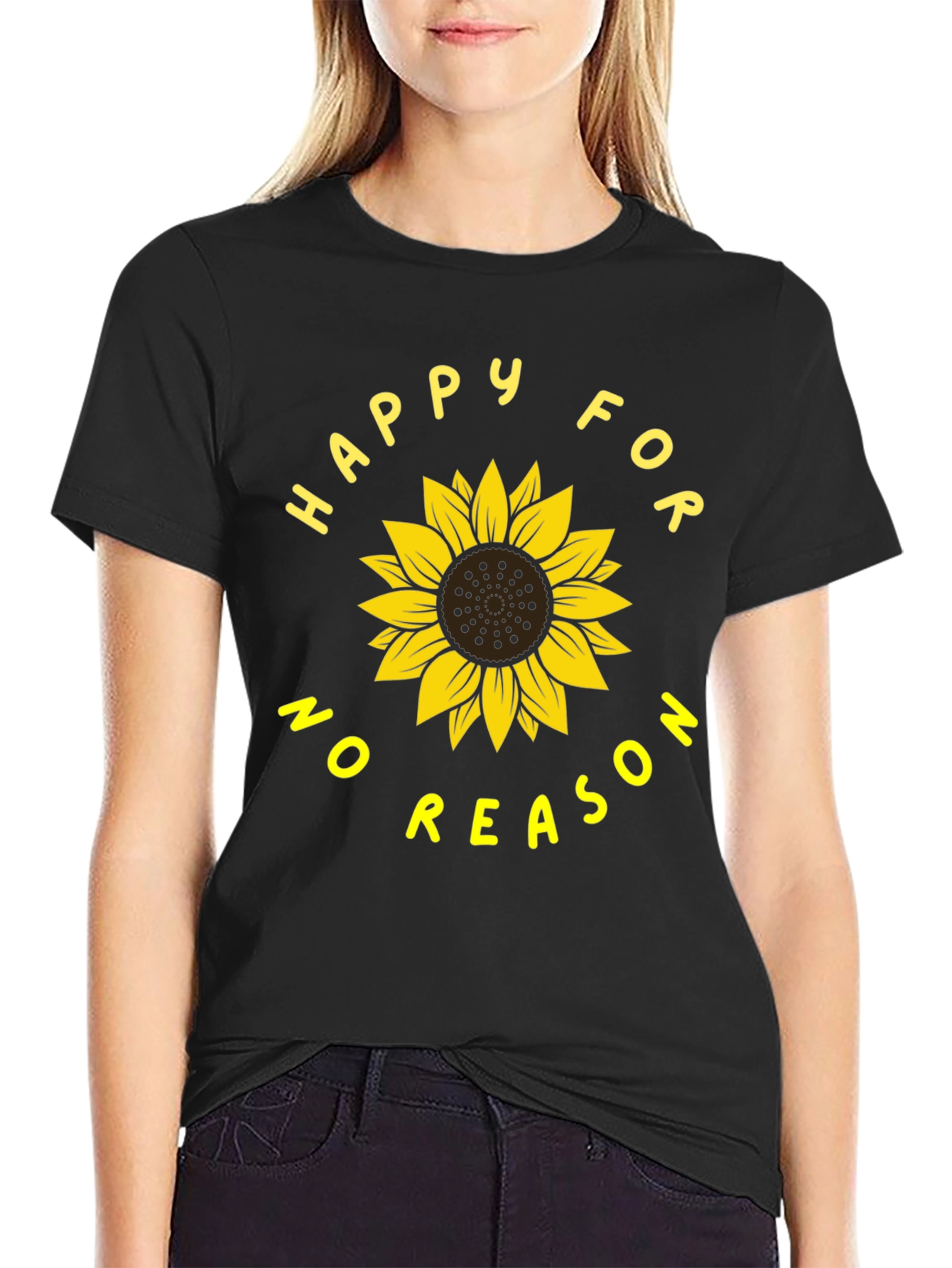 Happy For No Reason Sunflower Graphic Tee
