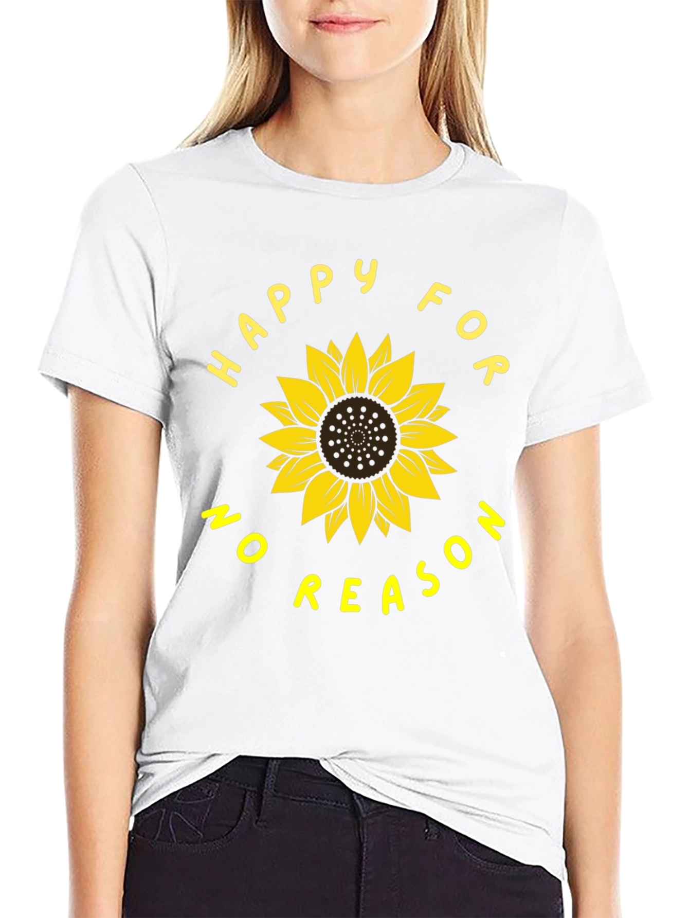 Happy For No Reason Sunflower Graphic Tee