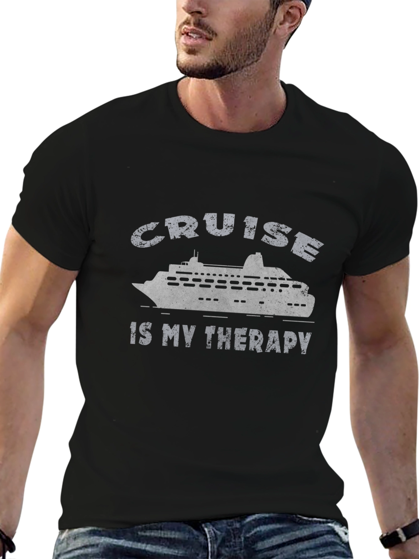 Cruise Is My Therapy T-Shirt - Black Graphic Tee
