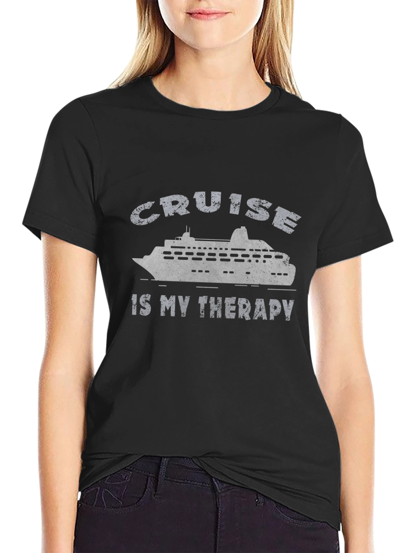 Cruise Is My Therapy T-Shirt - Black Graphic Tee