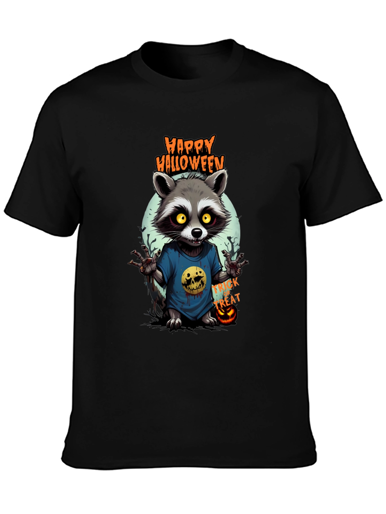 Happy Halloween Raccoon Graphic Tee