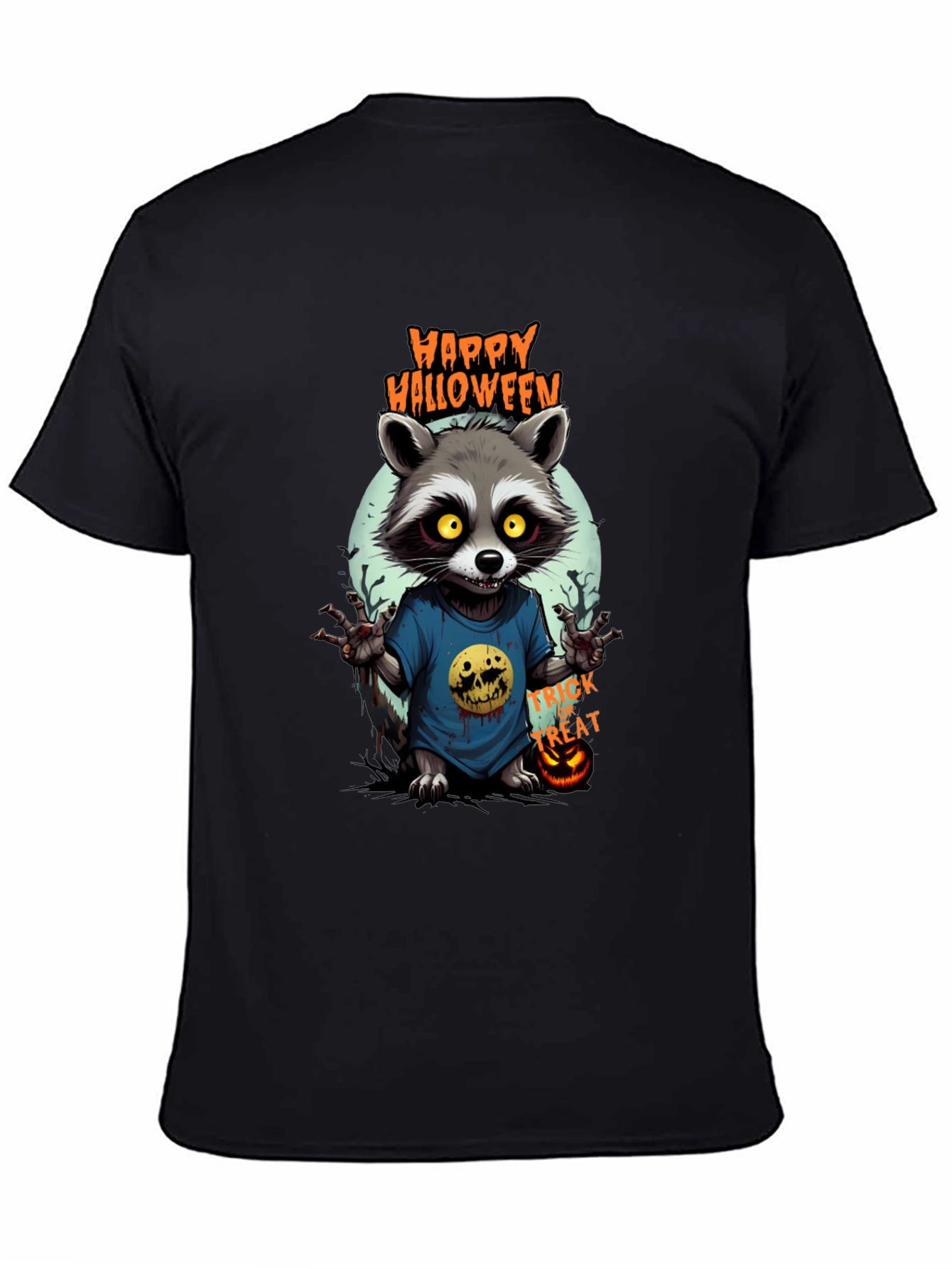 Happy Halloween Raccoon Graphic Tee