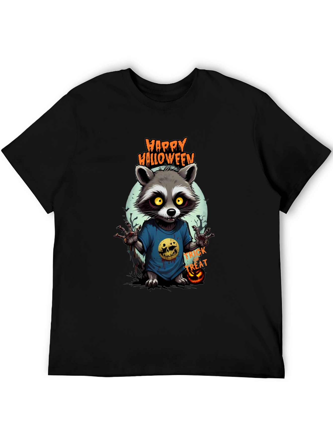 Happy Halloween Raccoon Graphic Tee