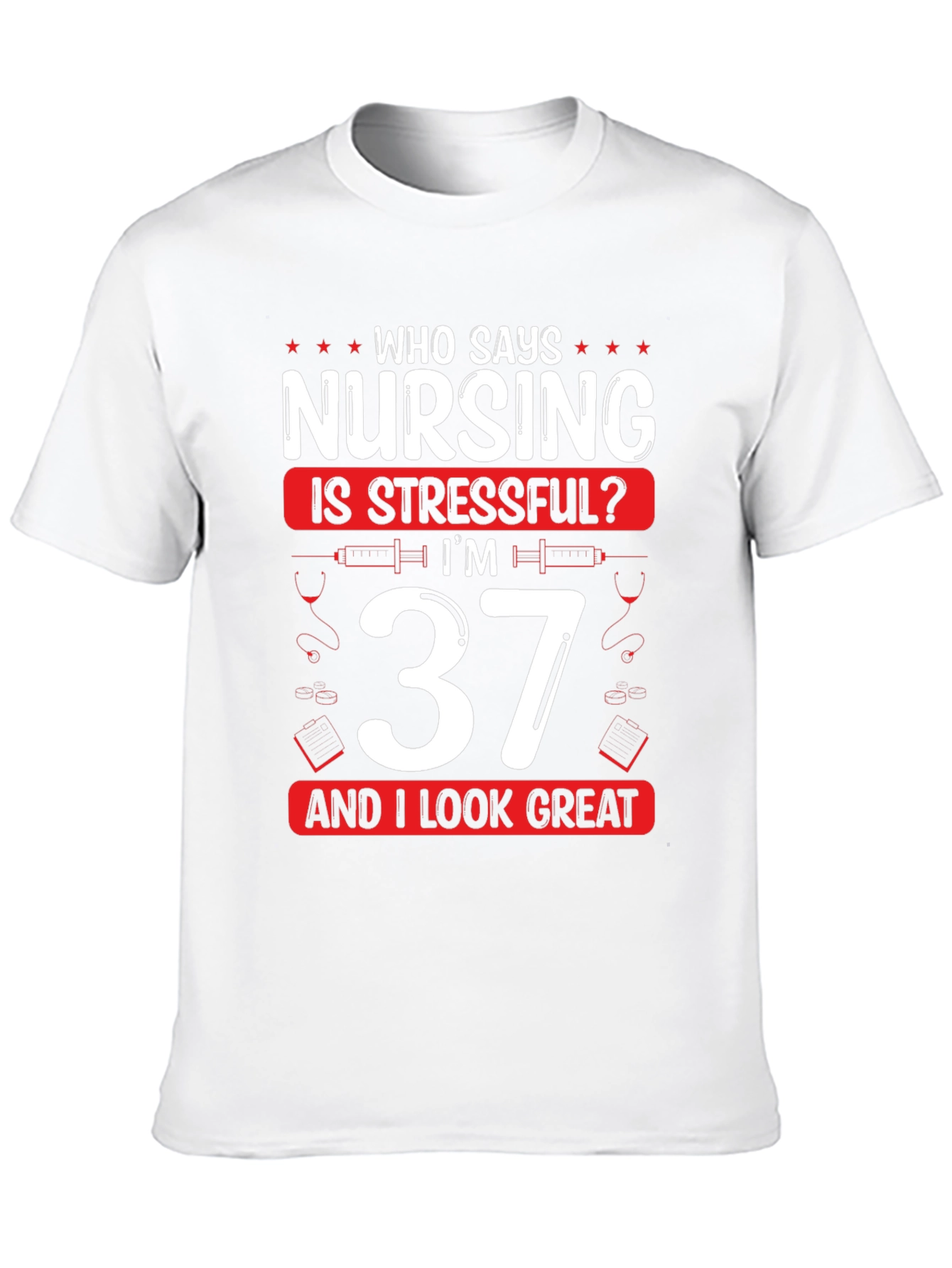 Funny Nursing 37th Birthday Black T-Shirt