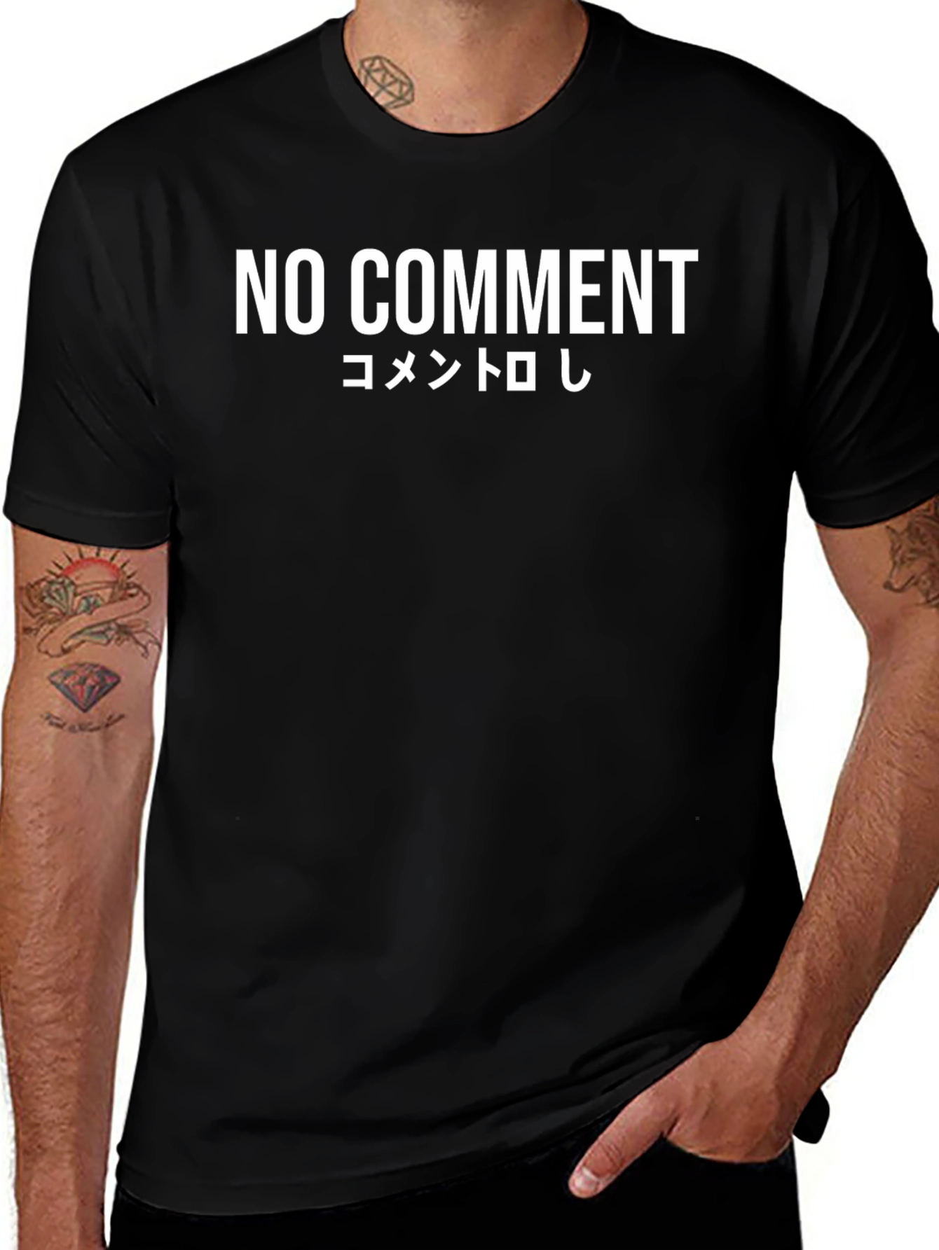 No Comment Graphic T-Shirt - Japanese Text
