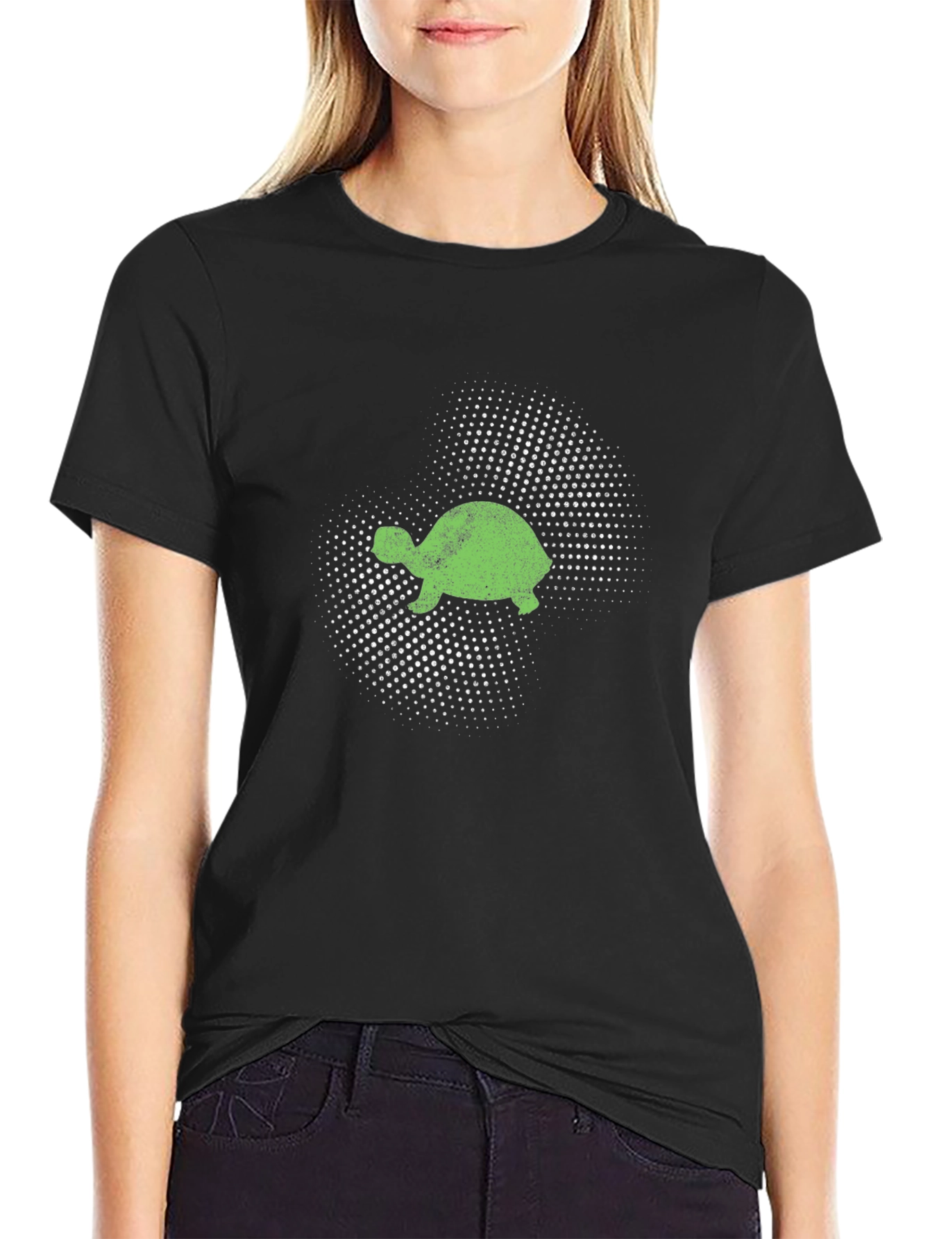 Turtle Graphic Tee - Black Cotton T-Shirt