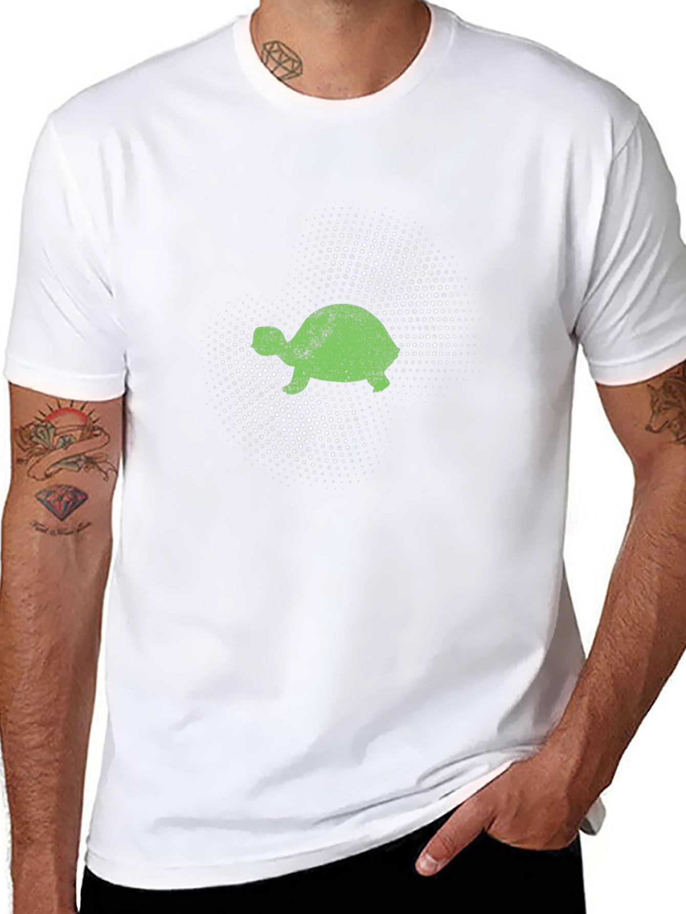 Turtle Graphic Tee - Black Cotton T-Shirt