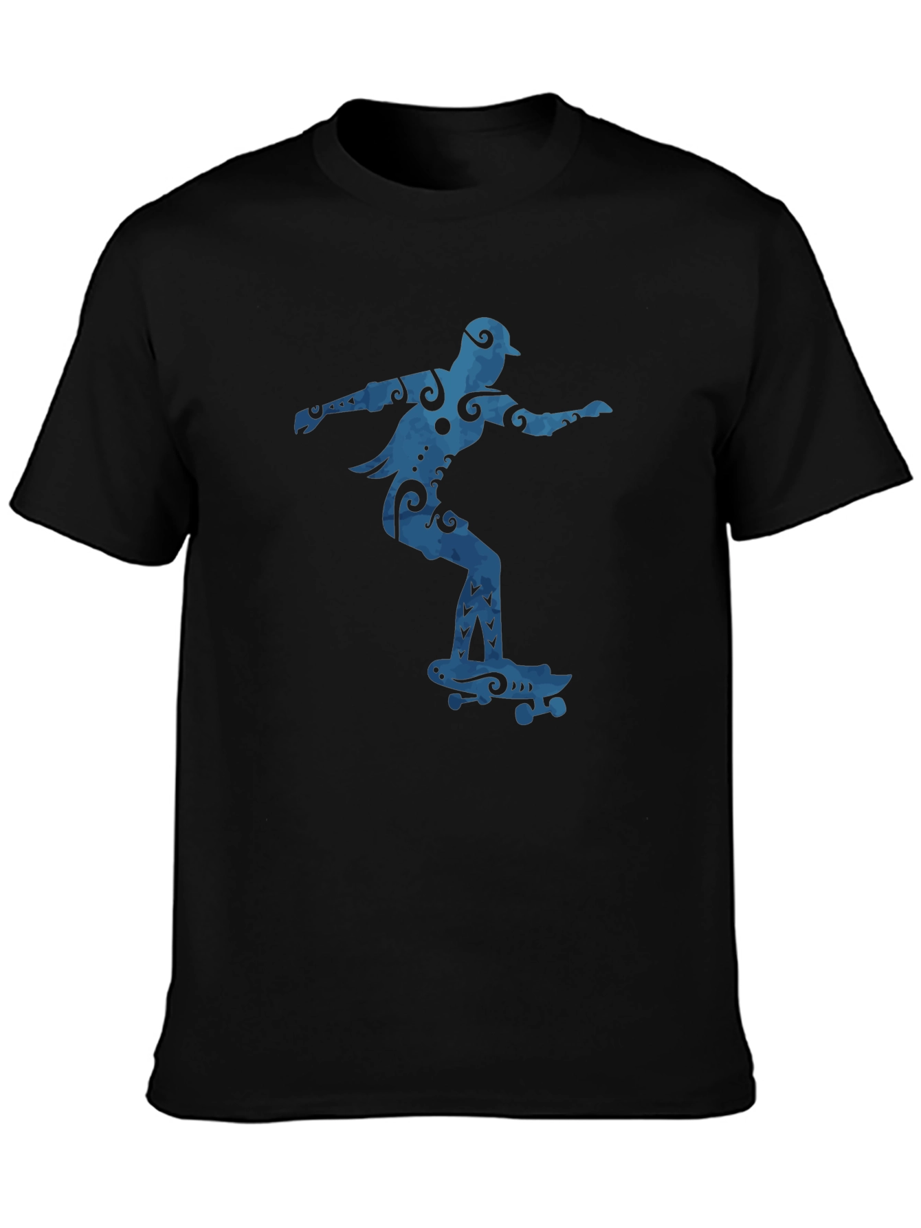 Skateboarder Graphic Tee - Cool Blue Design