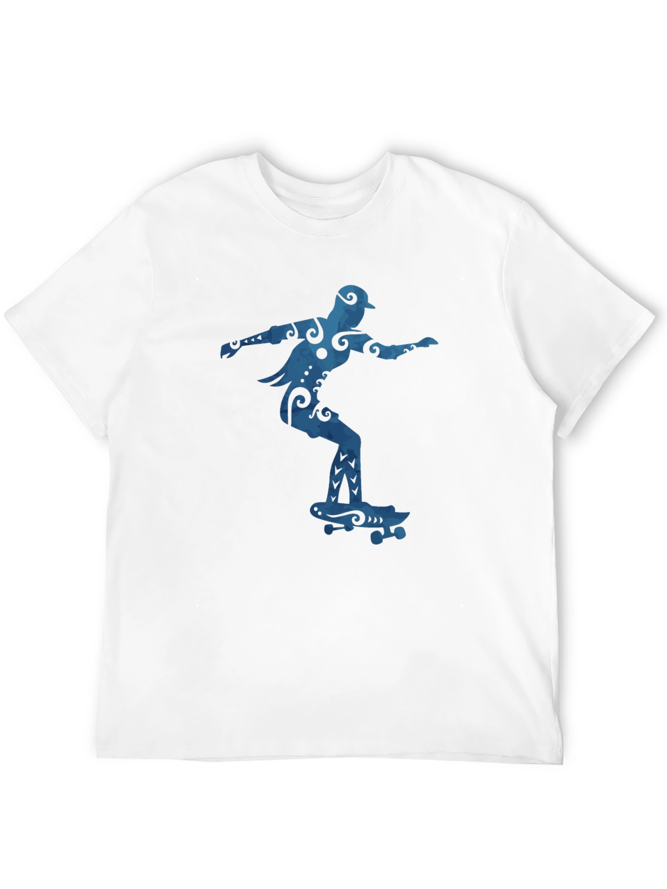 Skateboarder Graphic Tee - Cool Blue Design