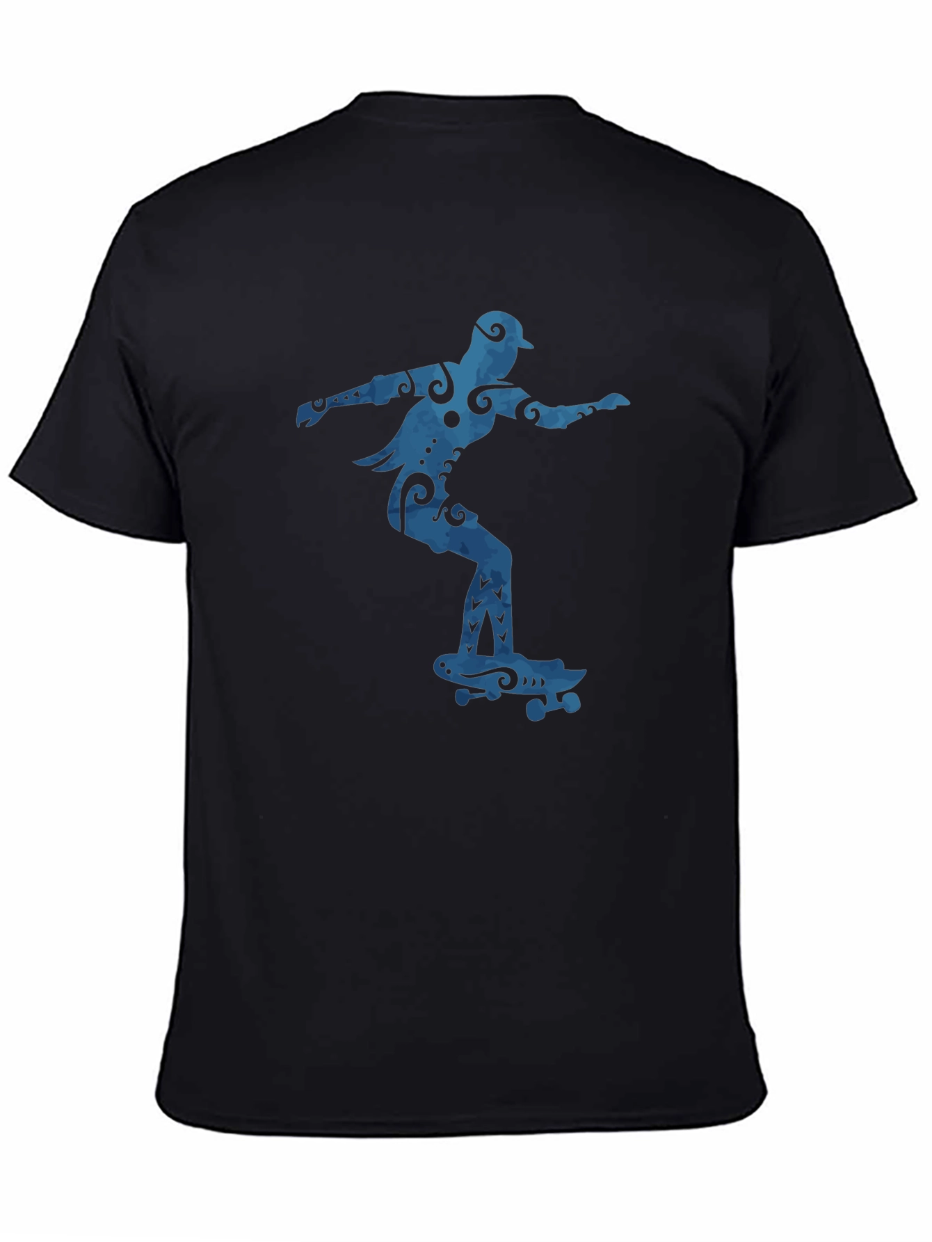 Skateboarder Graphic Tee - Cool Blue Design