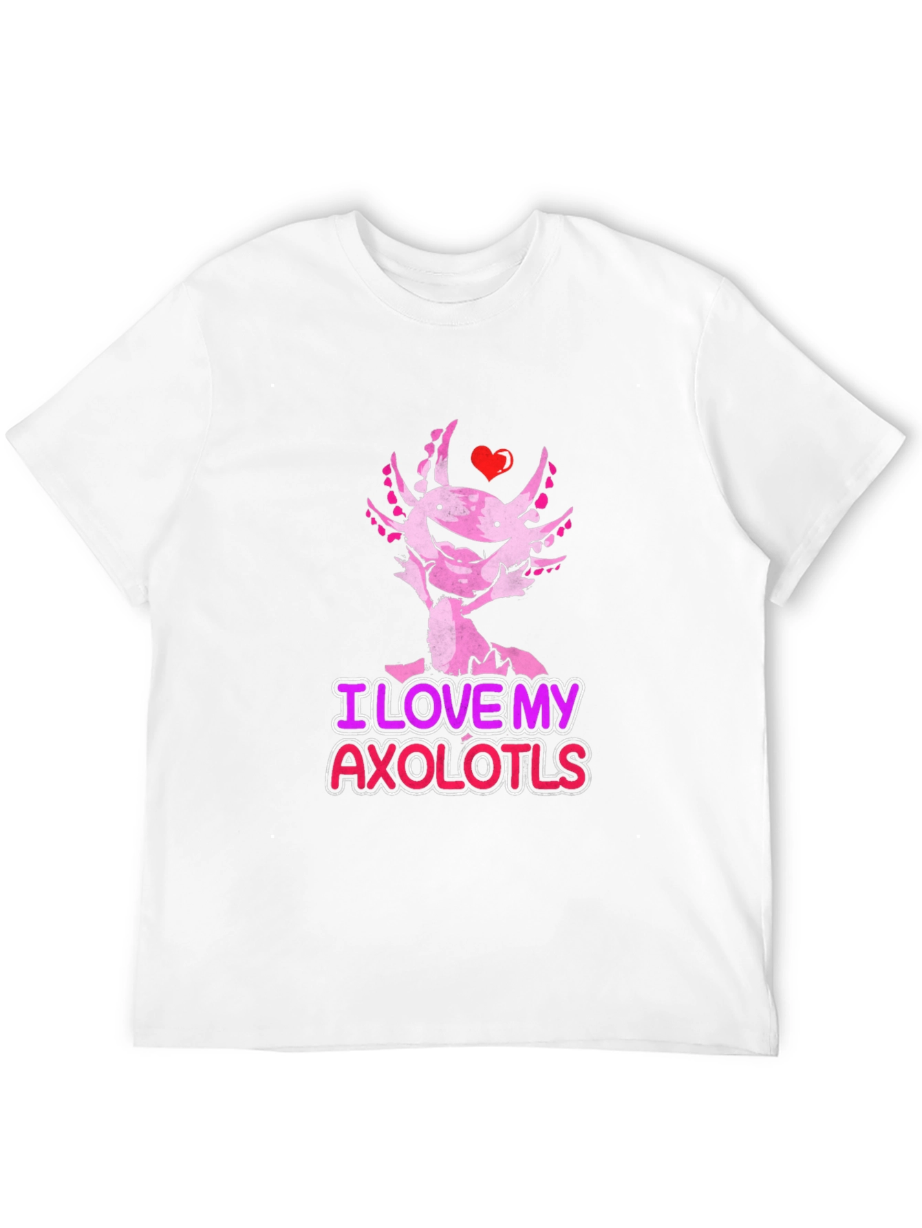 I Love My Axolotls Black T-Shirt