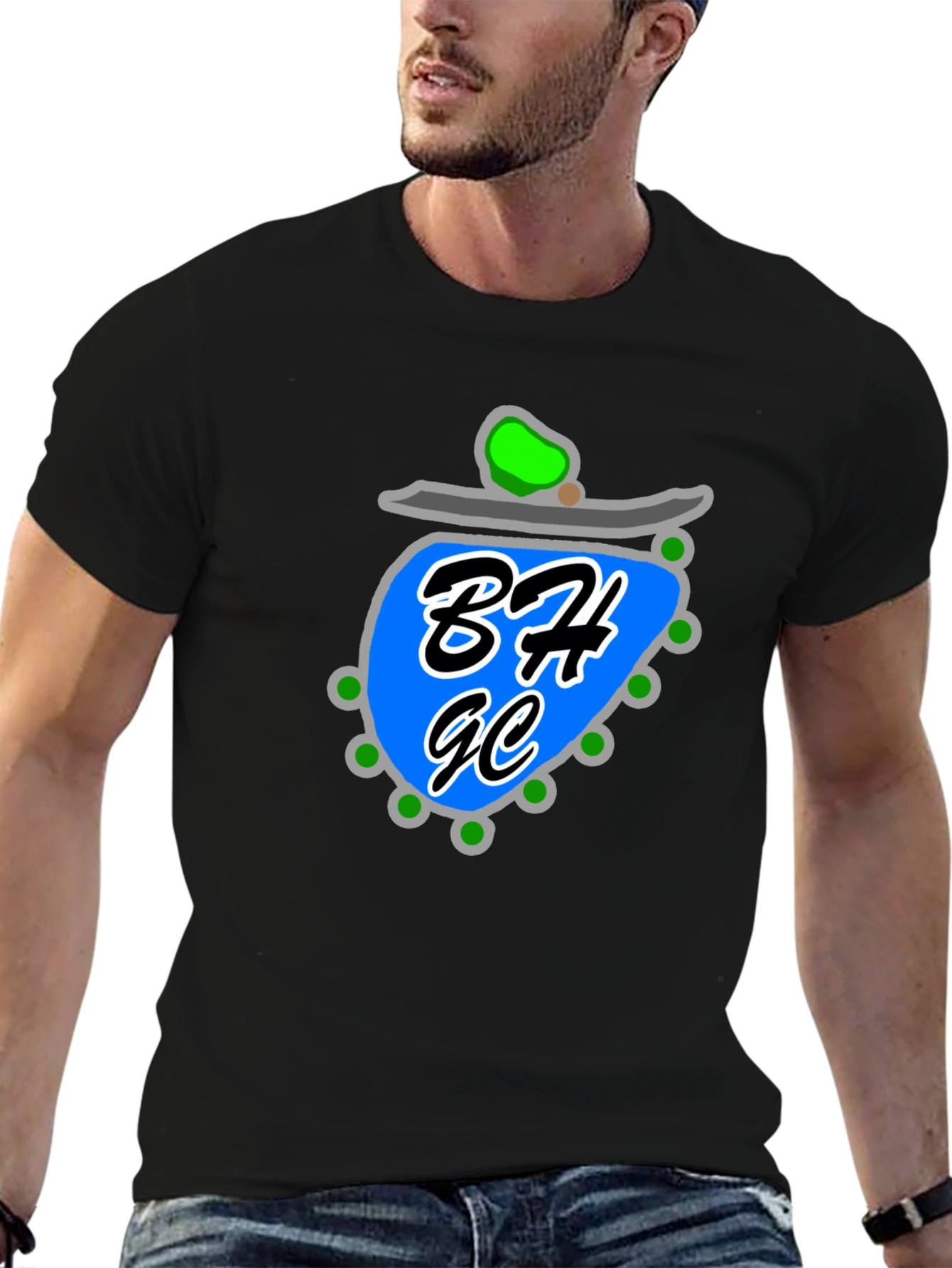 Unique Graphic Tee - Black Cotton Blend Casual Wear