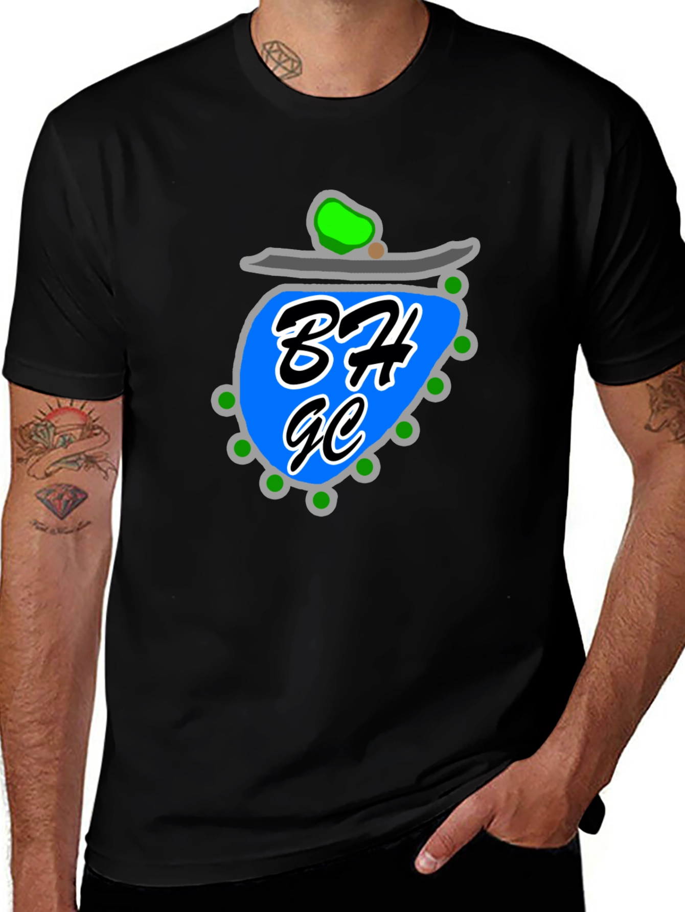 Unique Graphic Tee - Black Cotton Blend Casual Wear