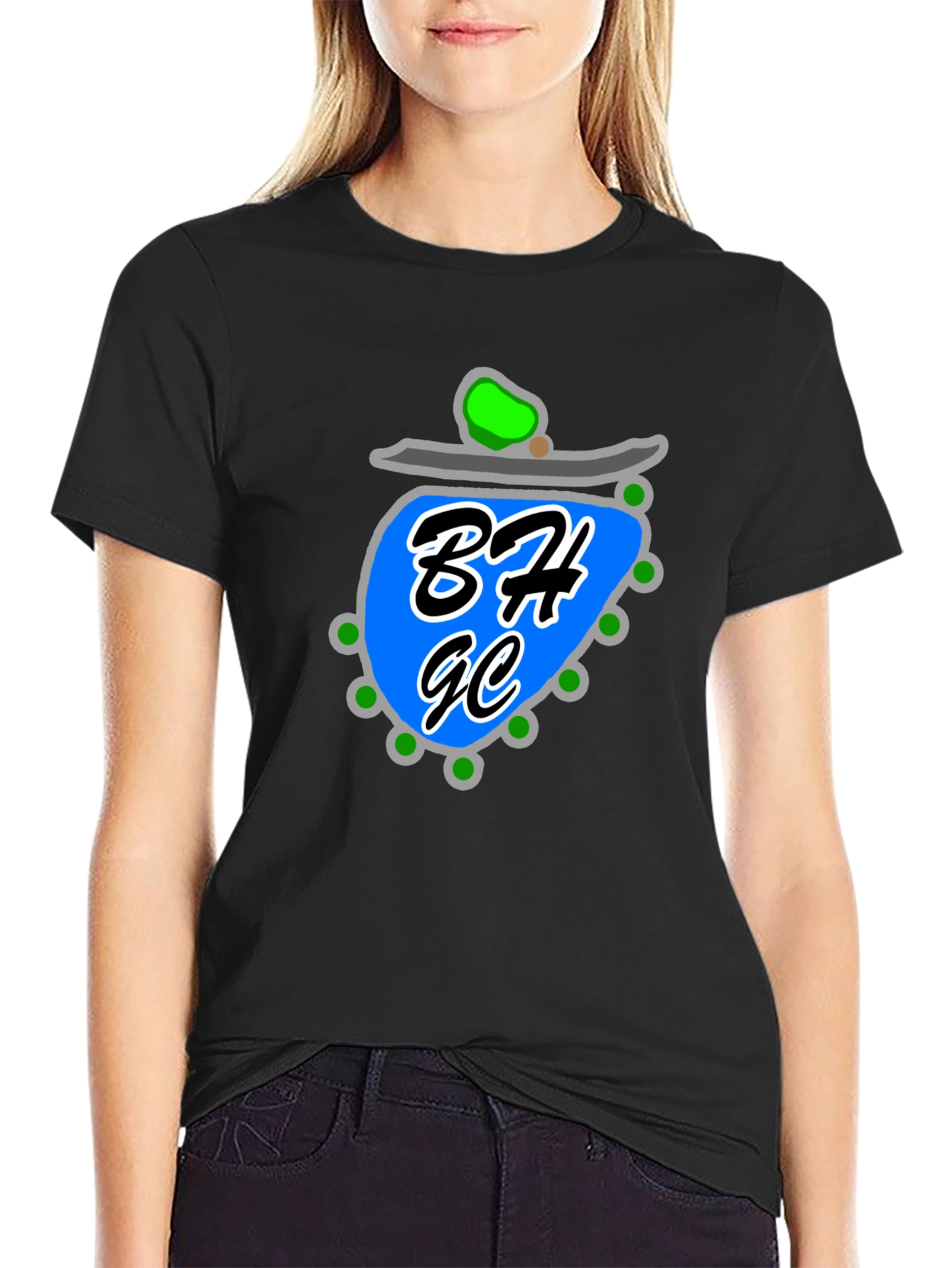 Unique Graphic Tee - Black Cotton Blend Casual Wear