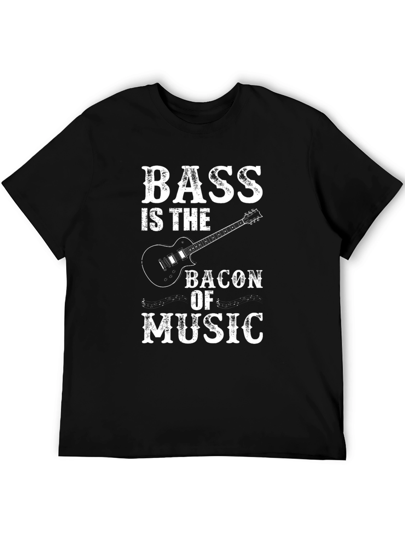 Bass is the Bacon of Music Black T-Shirt