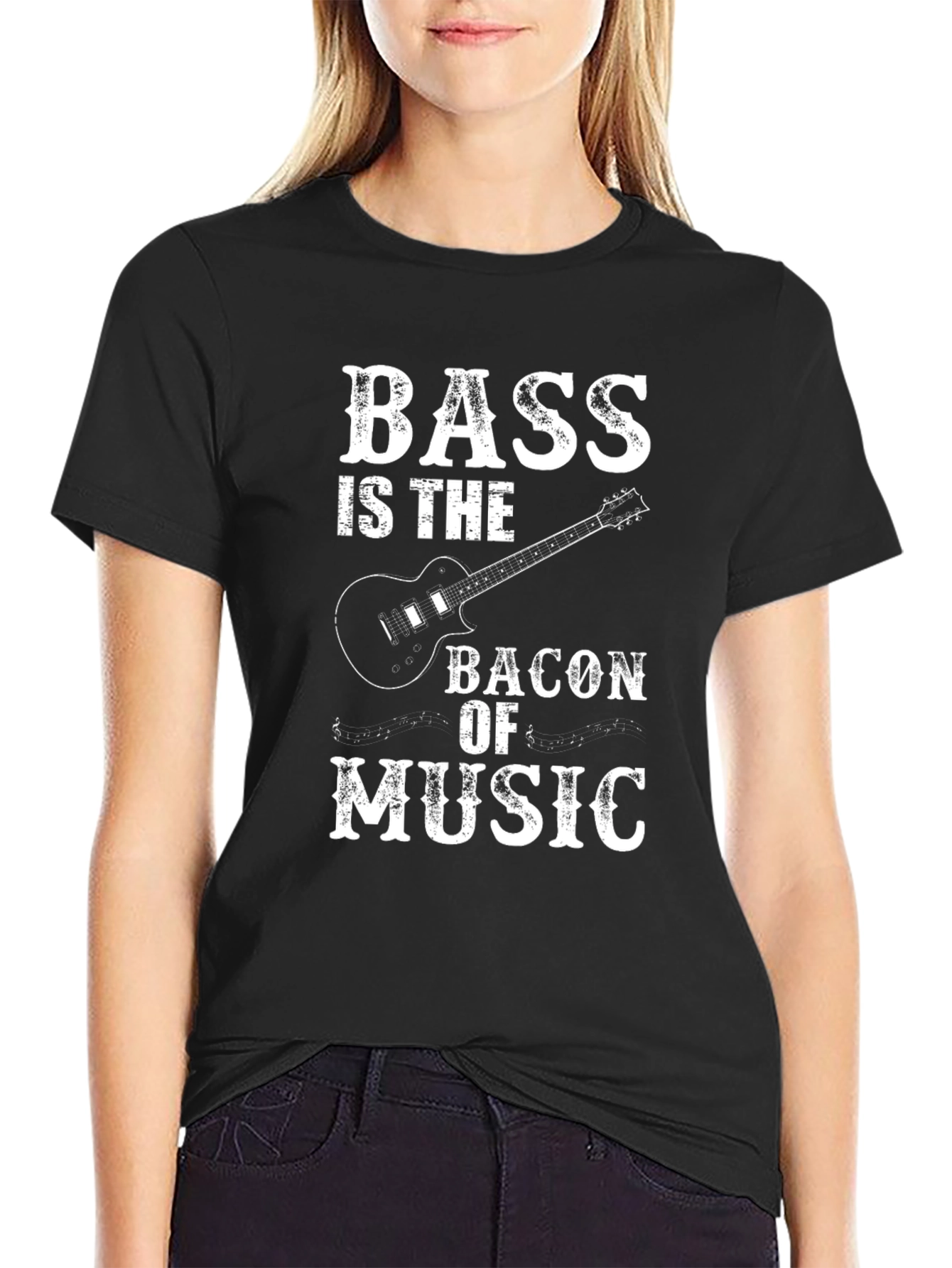 Bass is the Bacon of Music Black T-Shirt