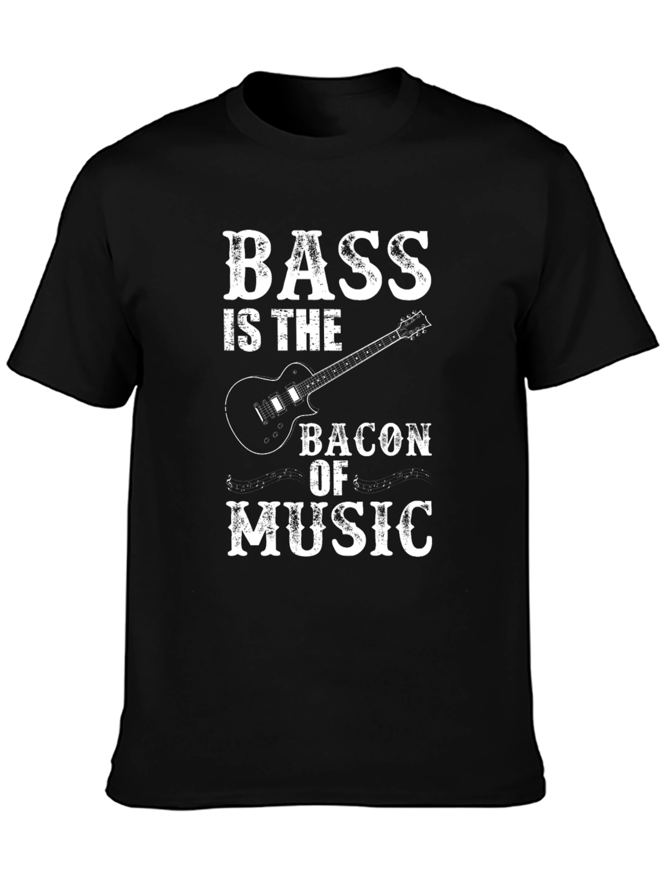 Bass is the Bacon of Music Black T-Shirt