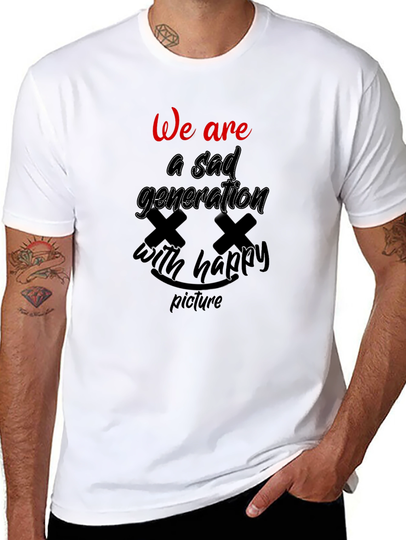 Sad Generation Graphic Tee - Trendy Black T-Shirt