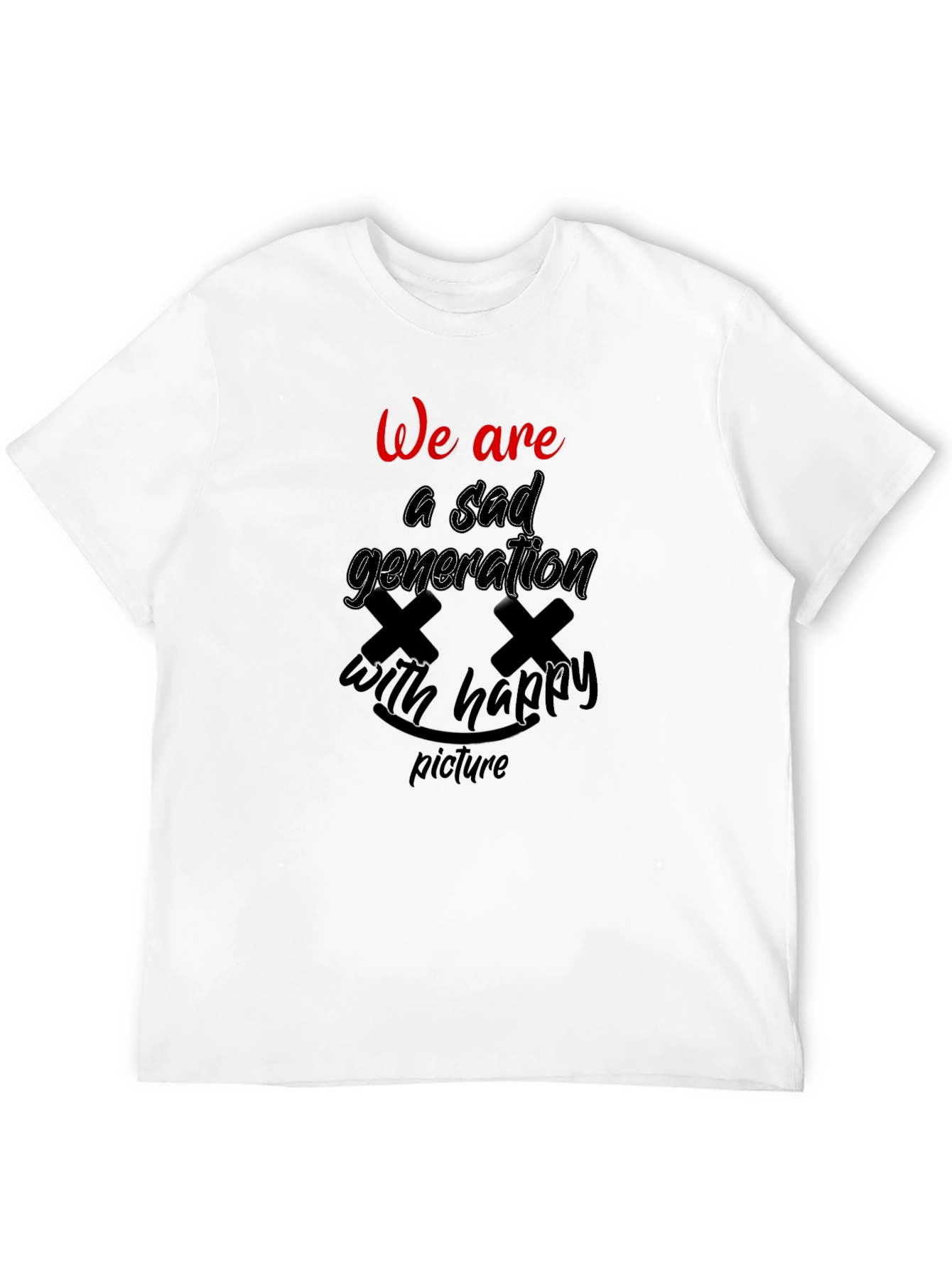 Sad Generation Graphic Tee - Trendy Black T-Shirt