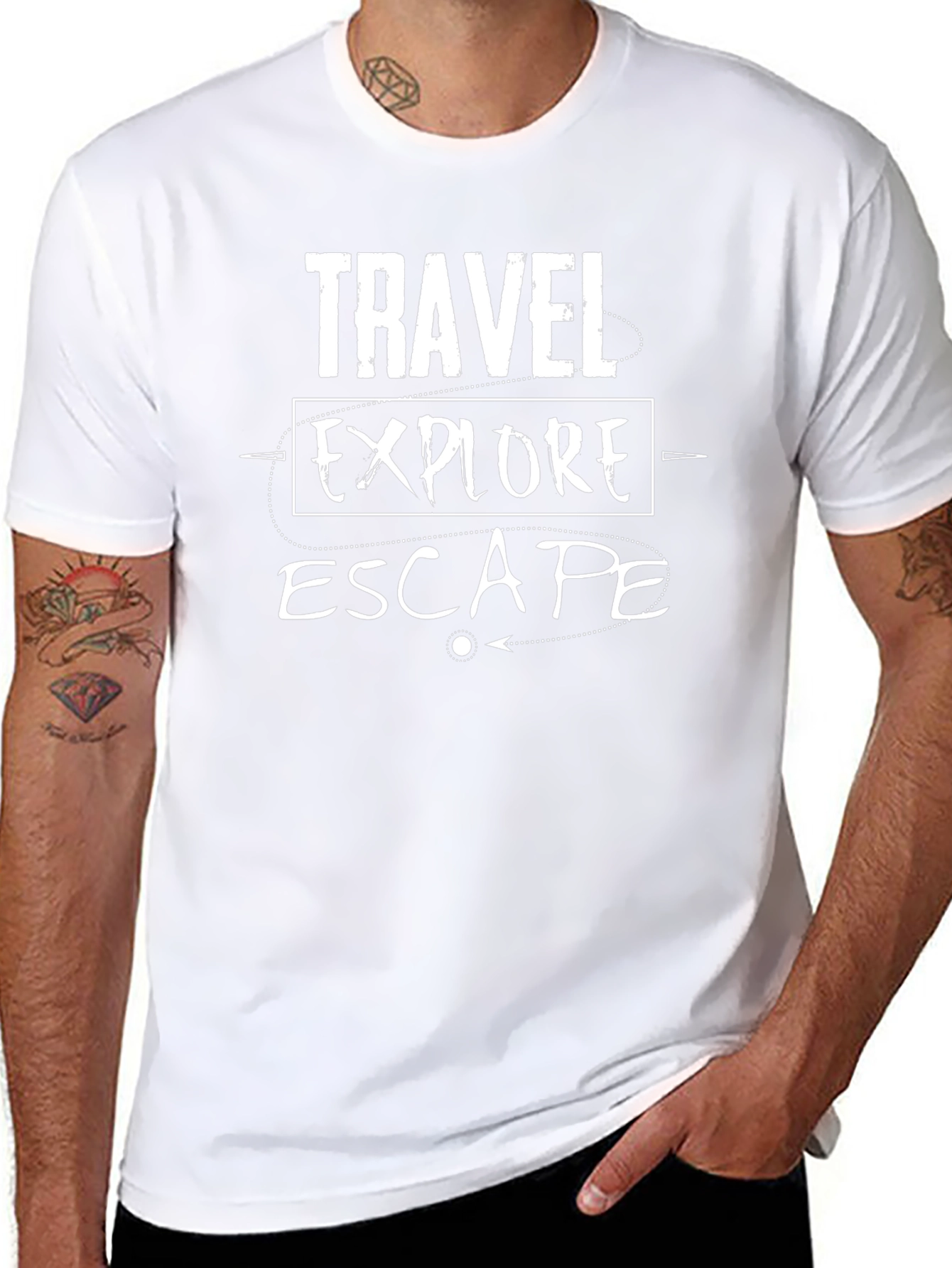 Travel Explore Escape Graphic Tee - Black