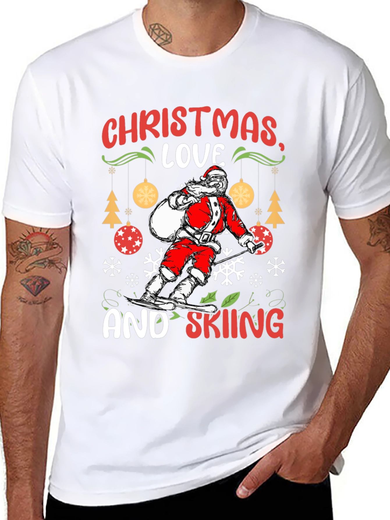 Christmas Love and Skiing T-Shirt