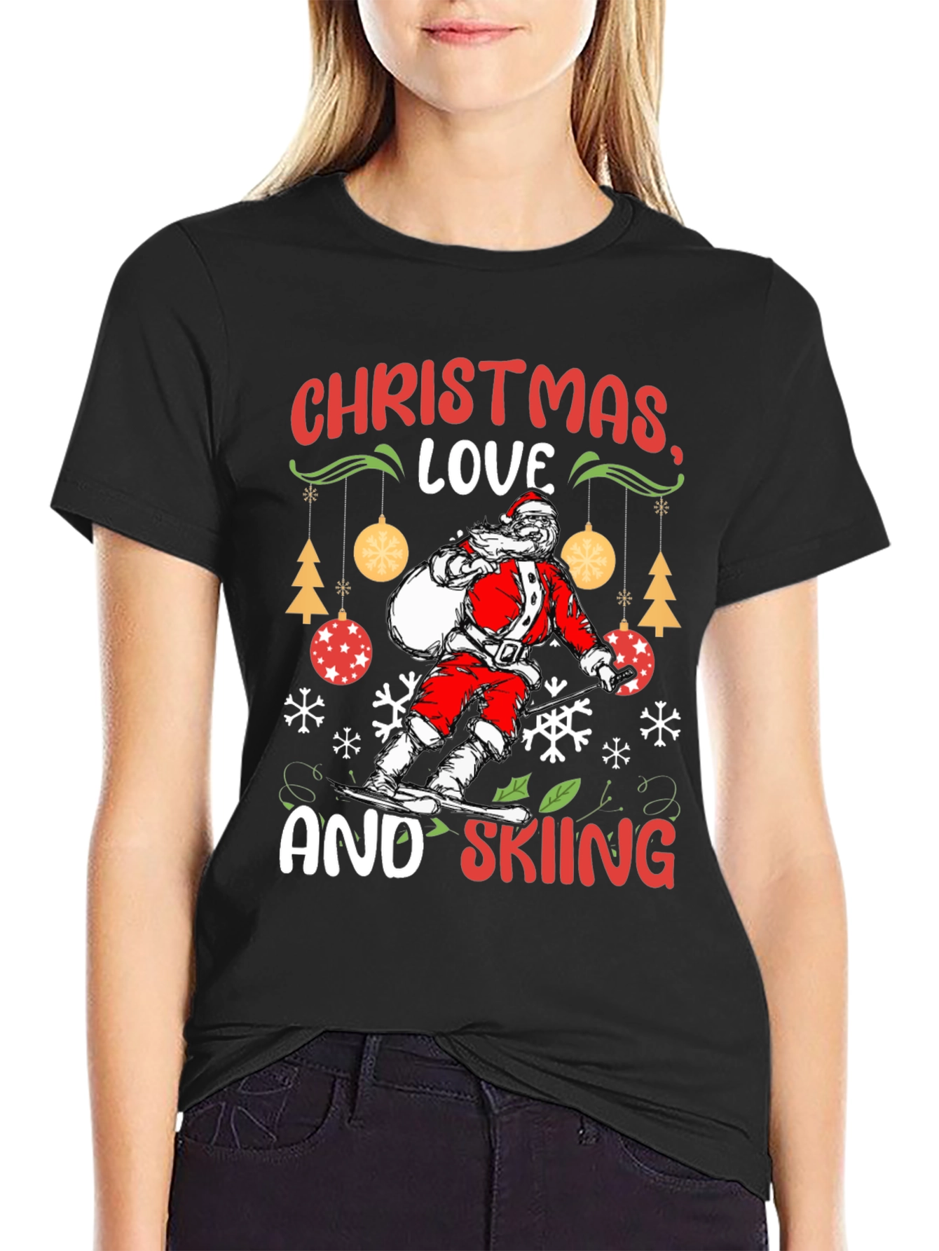 Christmas Love and Skiing T-Shirt