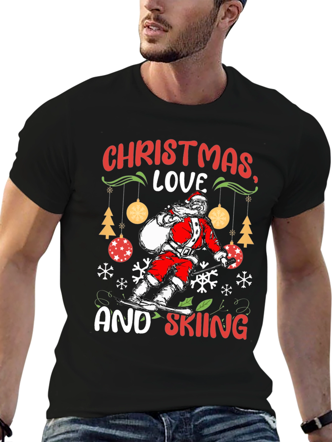 Christmas Love and Skiing T-Shirt