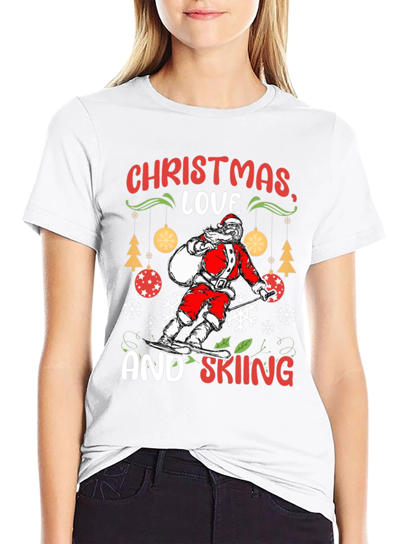 Christmas Love and Skiing T-Shirt