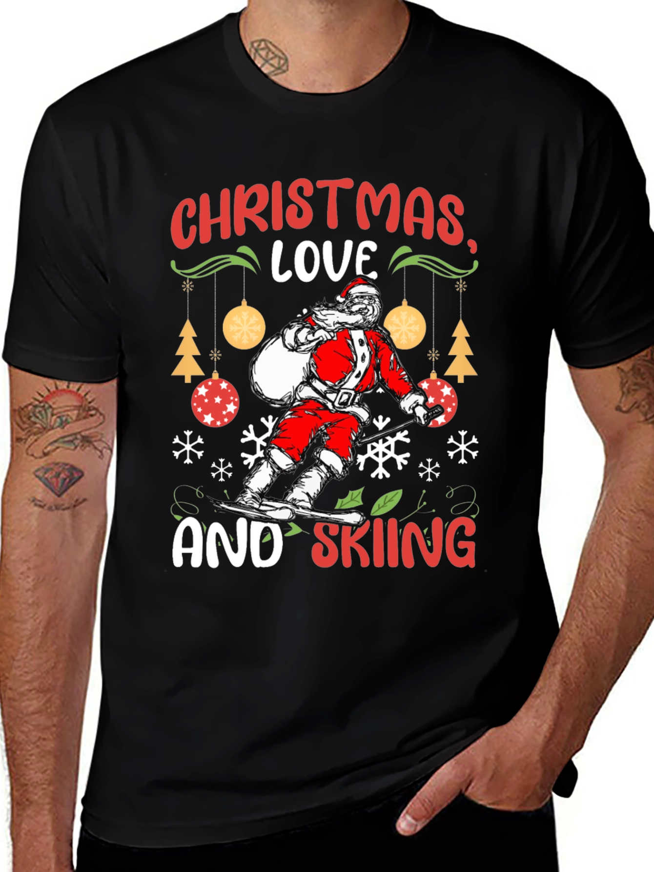 Christmas Love and Skiing T-Shirt