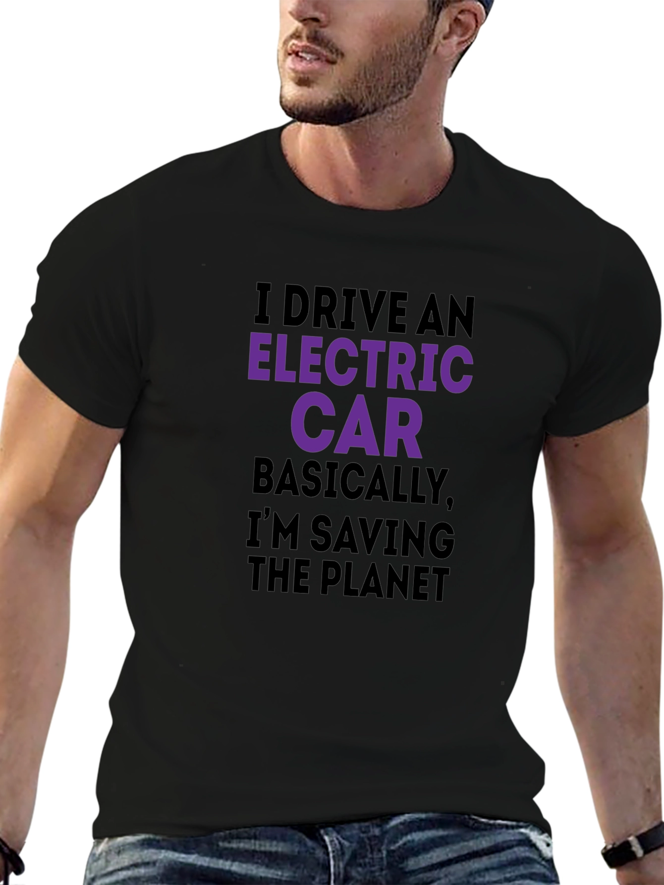 Electric Car Saving Planet T-Shirt