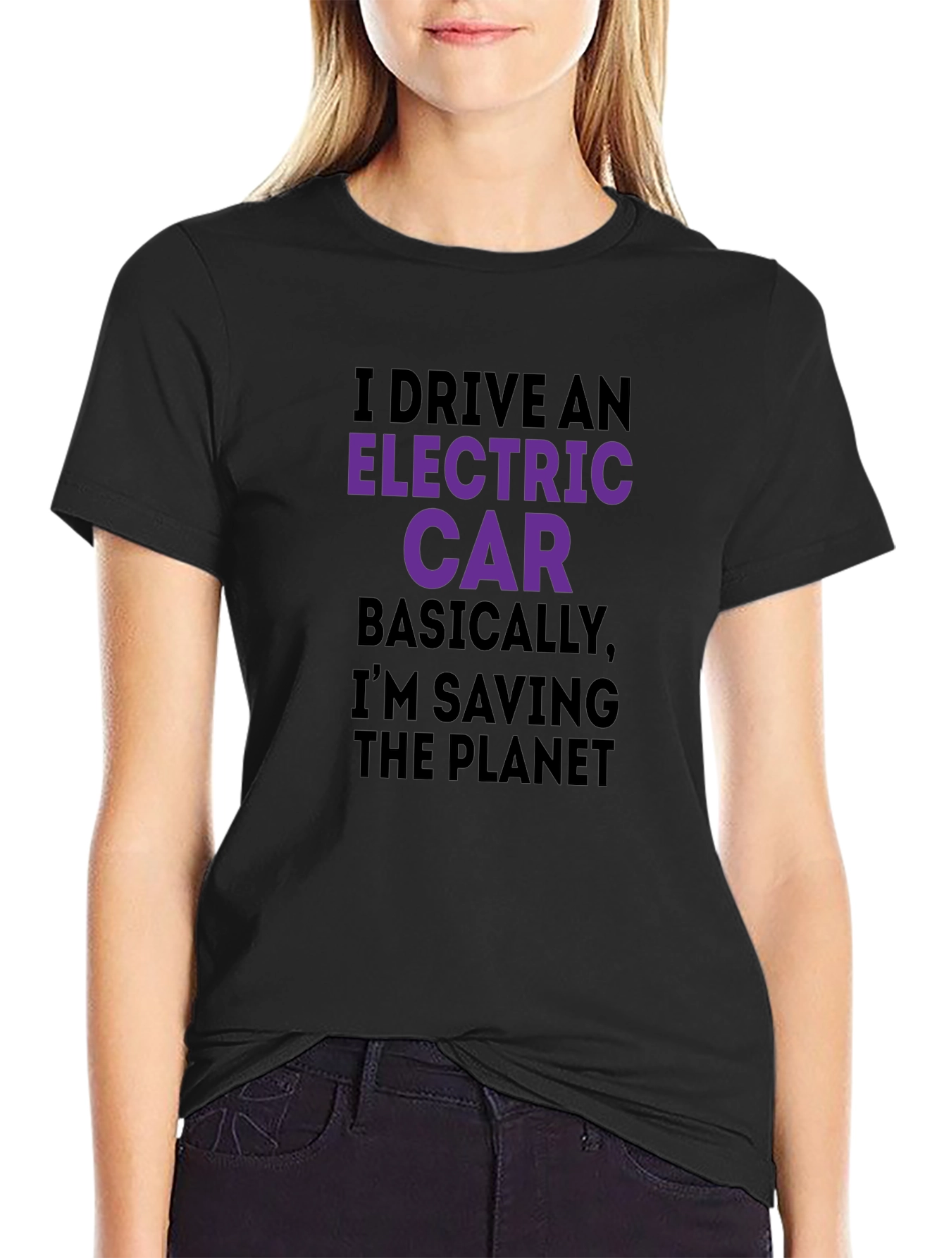 Electric Car Saving Planet T-Shirt