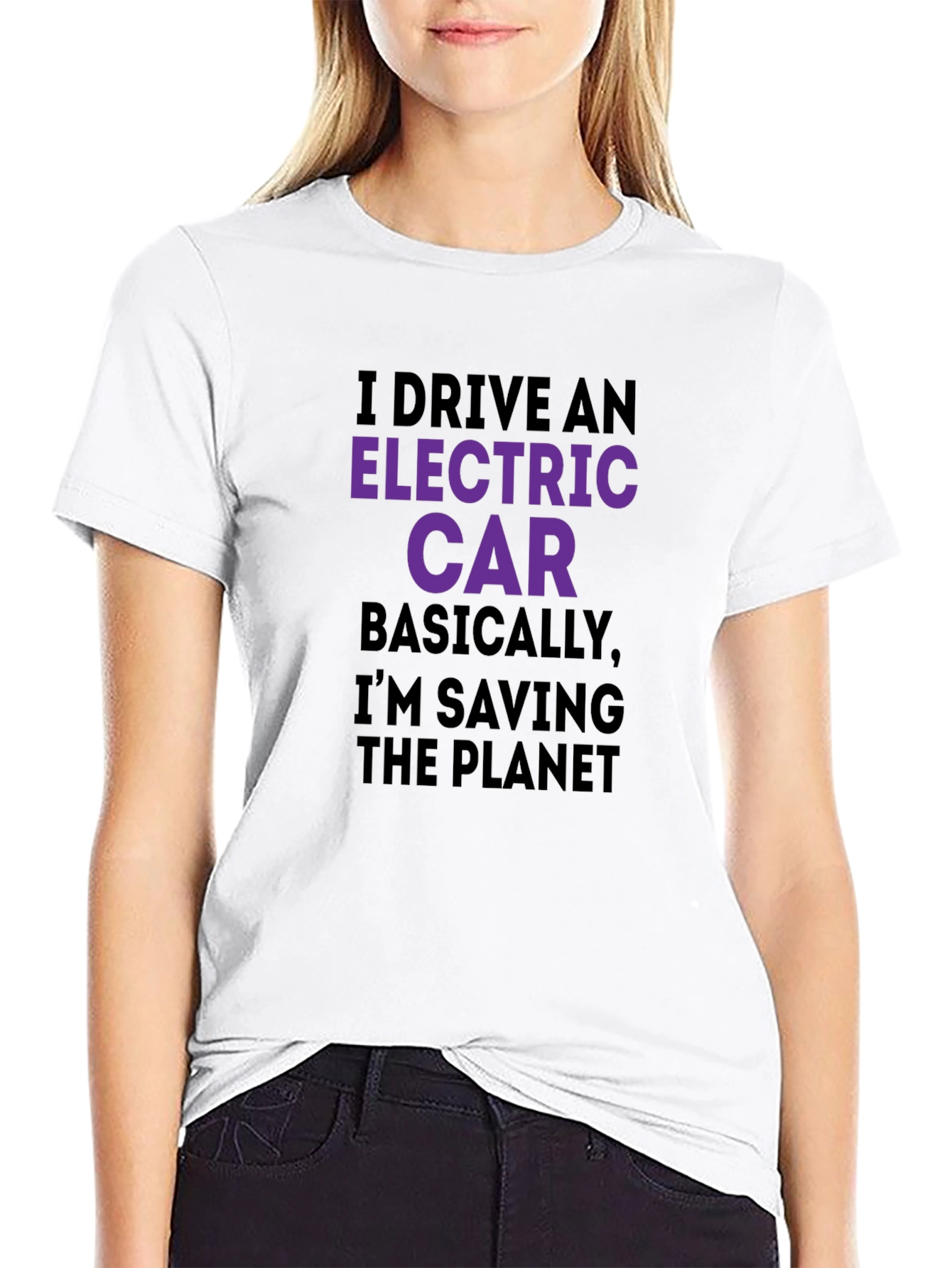 Electric Car Saving Planet T-Shirt