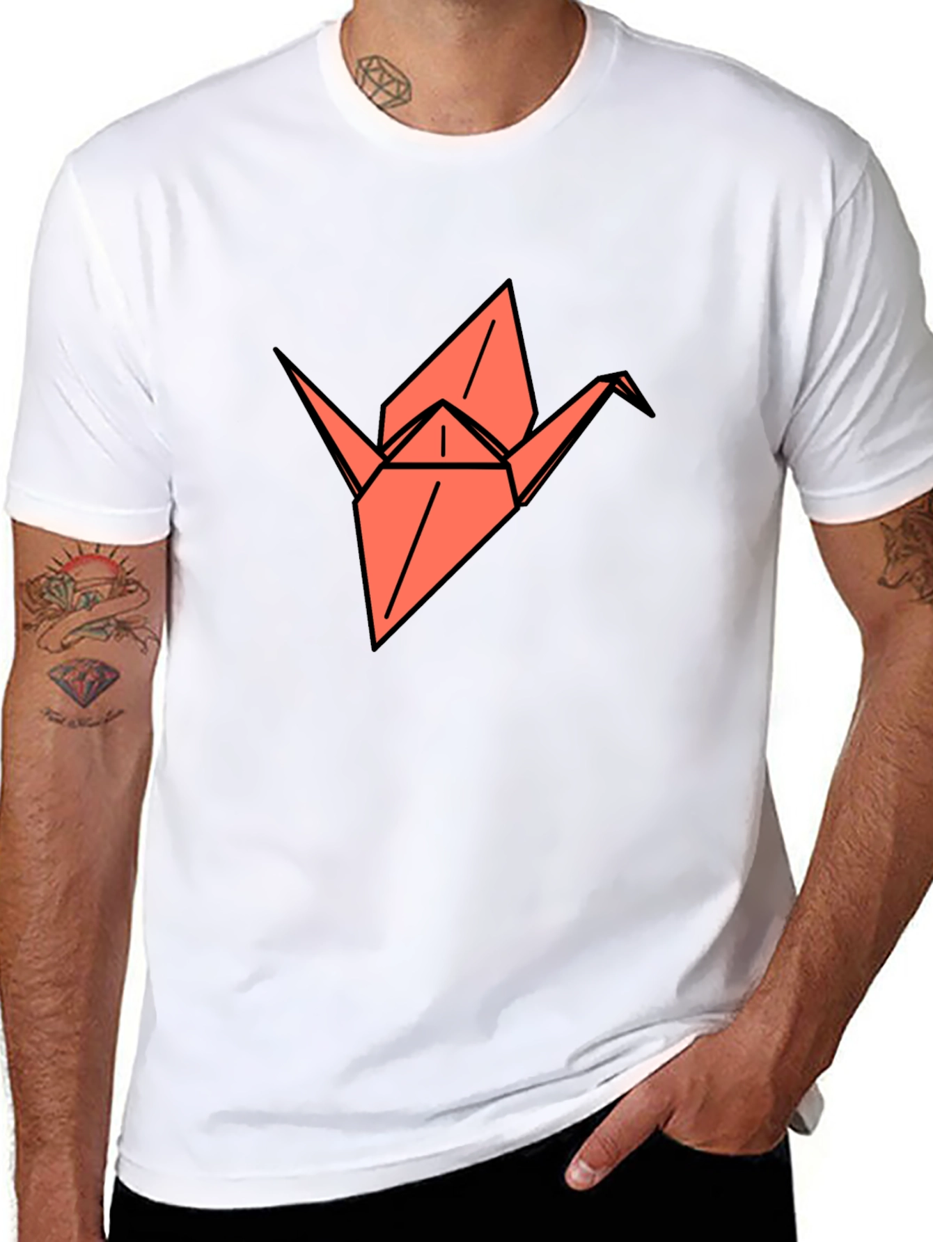 Origami Crane Graphic Tee - Stylish and Unique