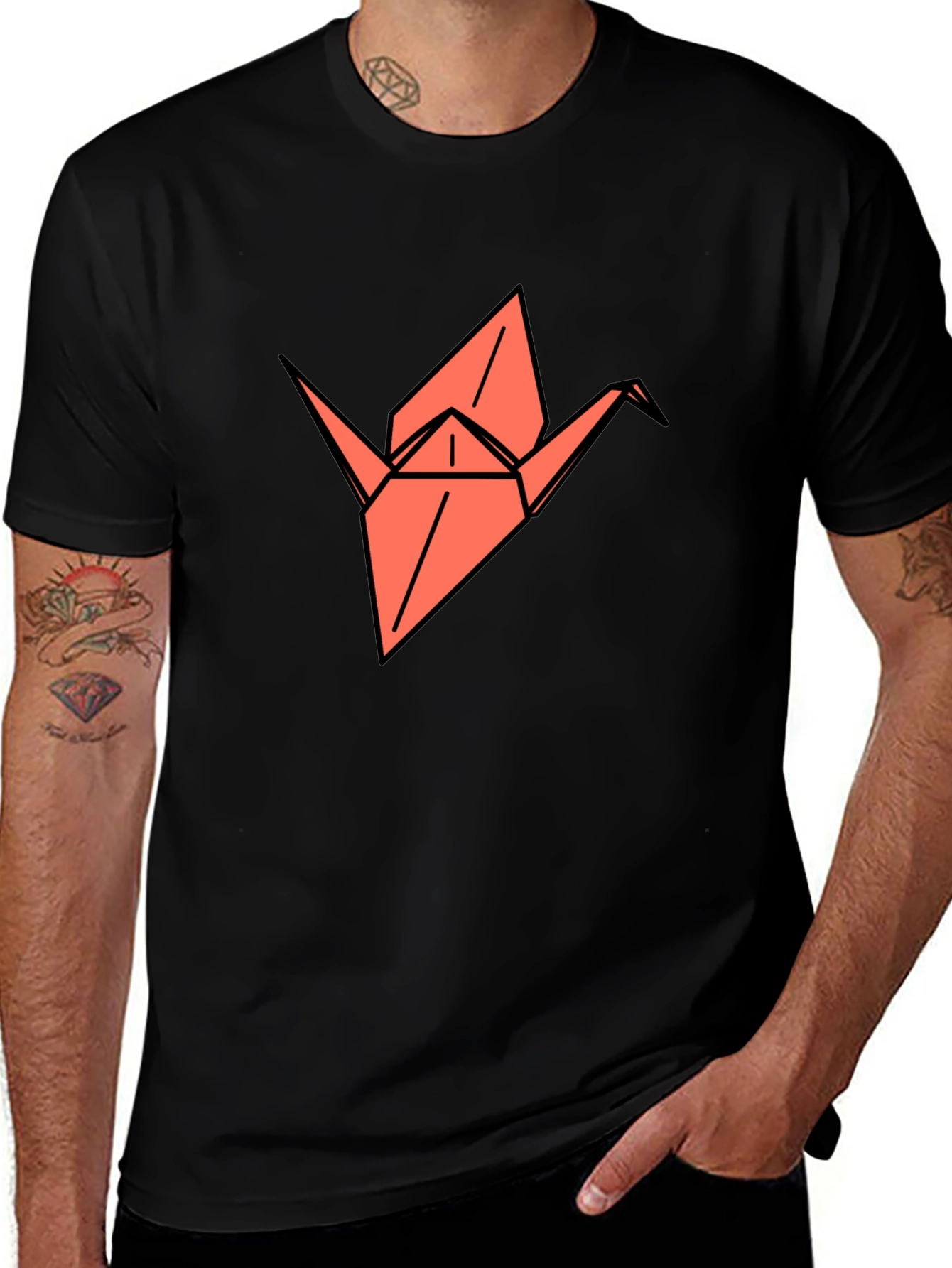 Origami Crane Graphic Tee - Stylish and Unique