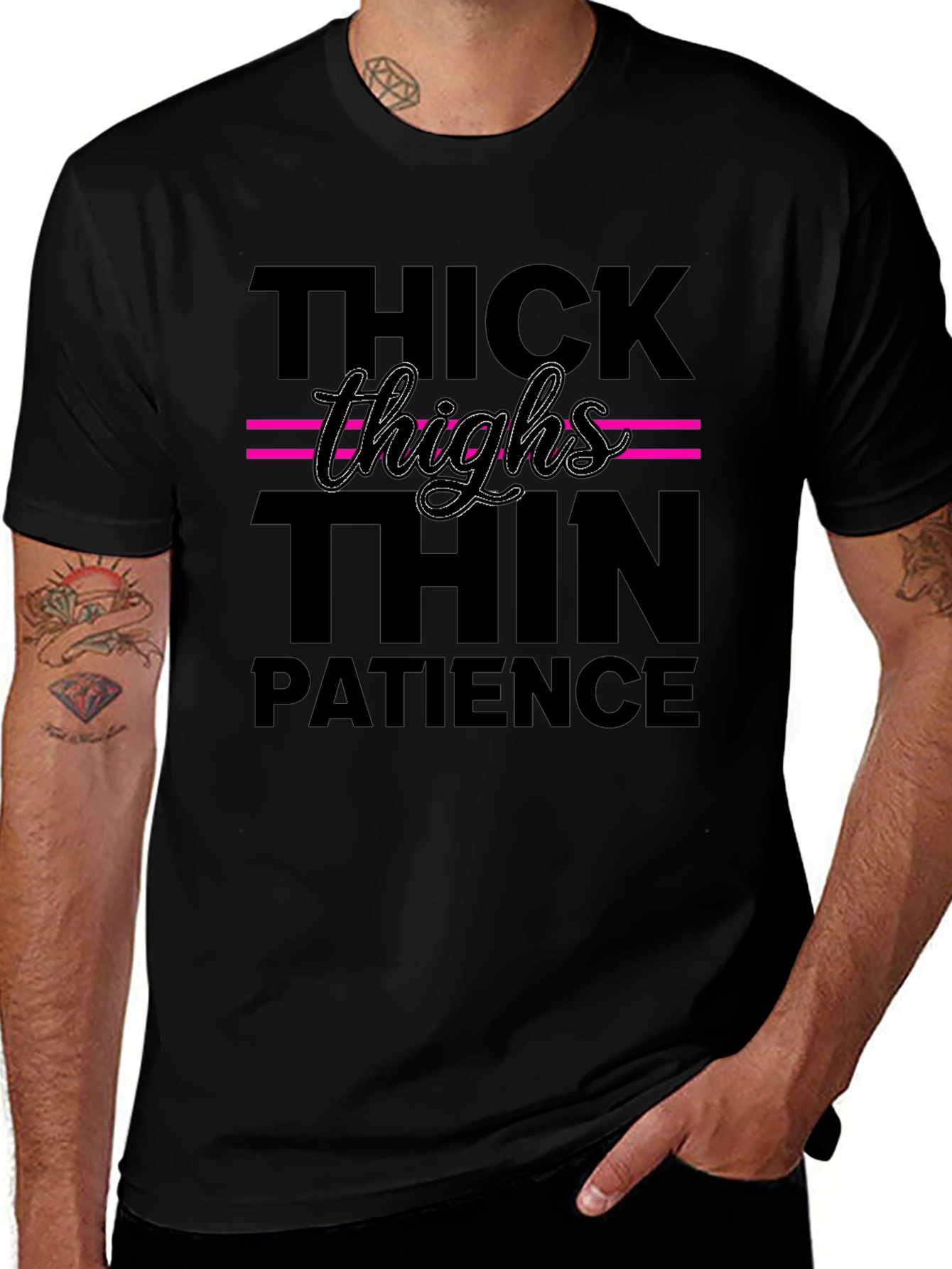 Thick Thighs Thin Patience Graphic Tee - Trendy Style
