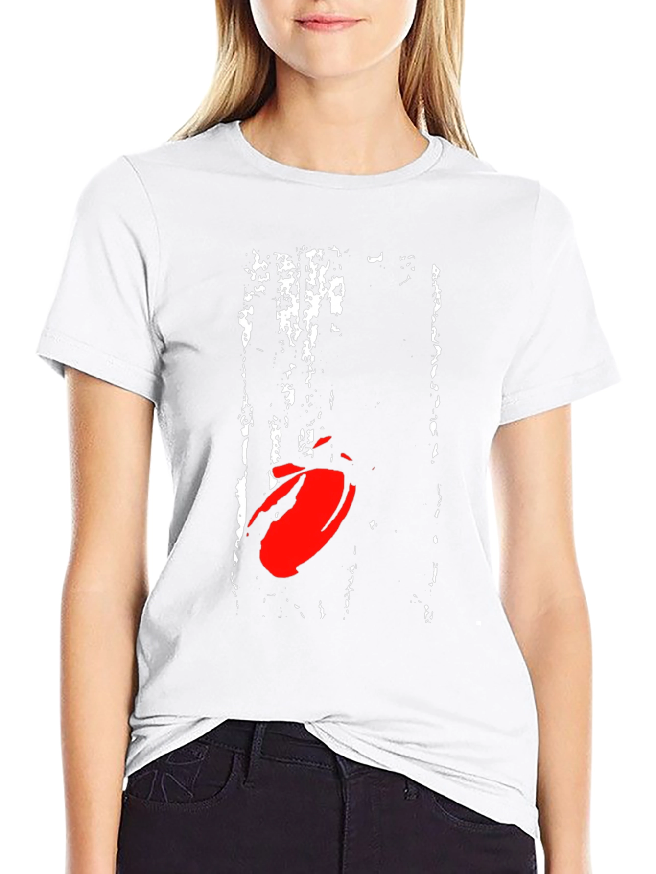 Graphic Print T-Shirt - Red Abstract Design